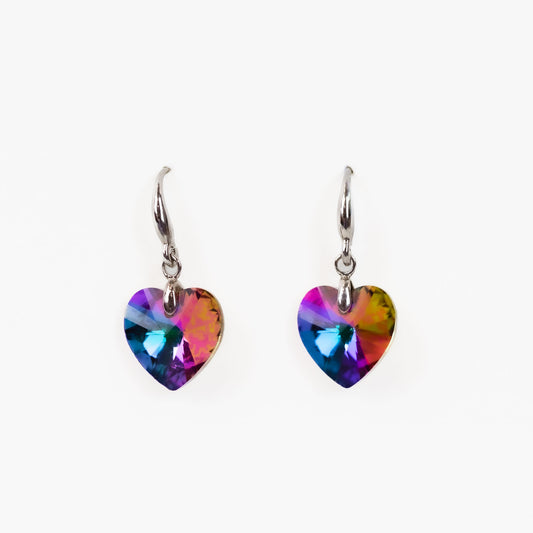 Cercei cu piatră în formă de inimă delicată - Multicolor