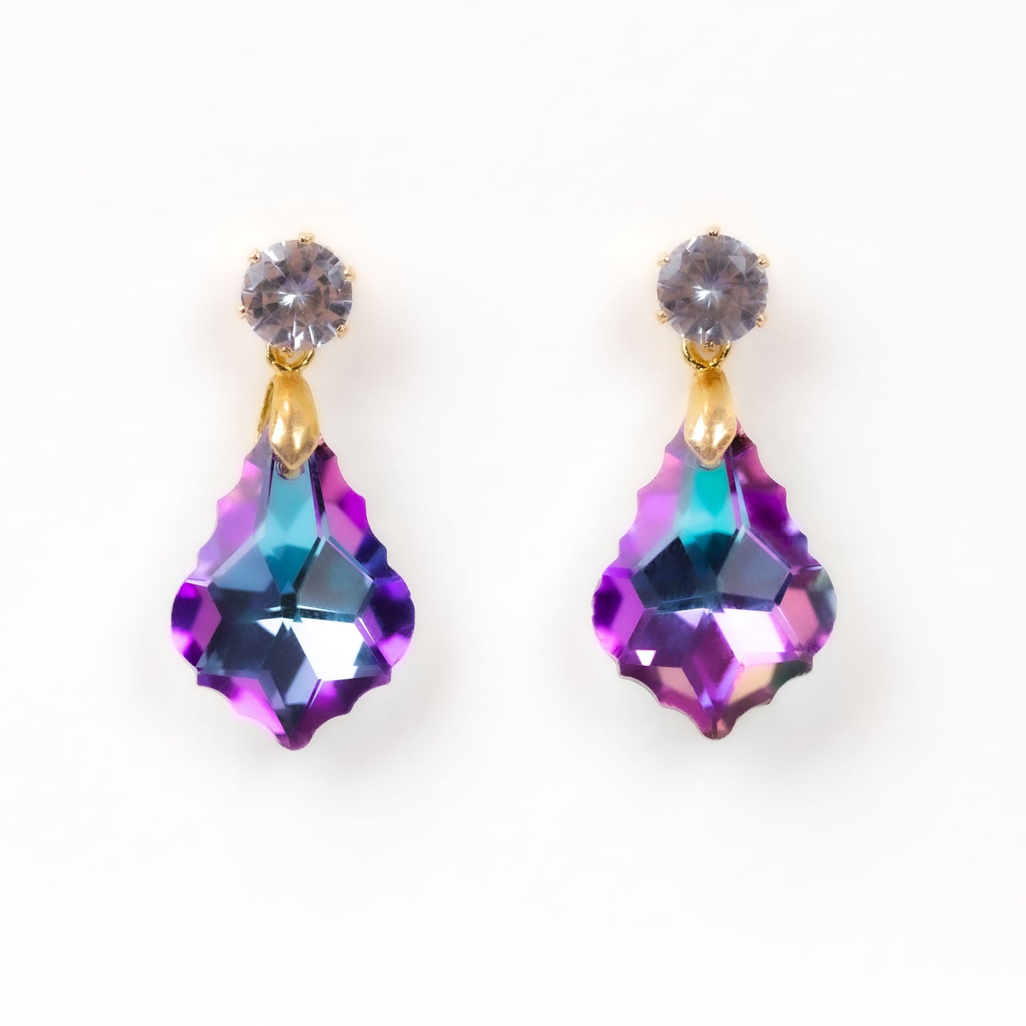 Cercei cu piatră strălucitoare nuanțată - Mov hipnotic