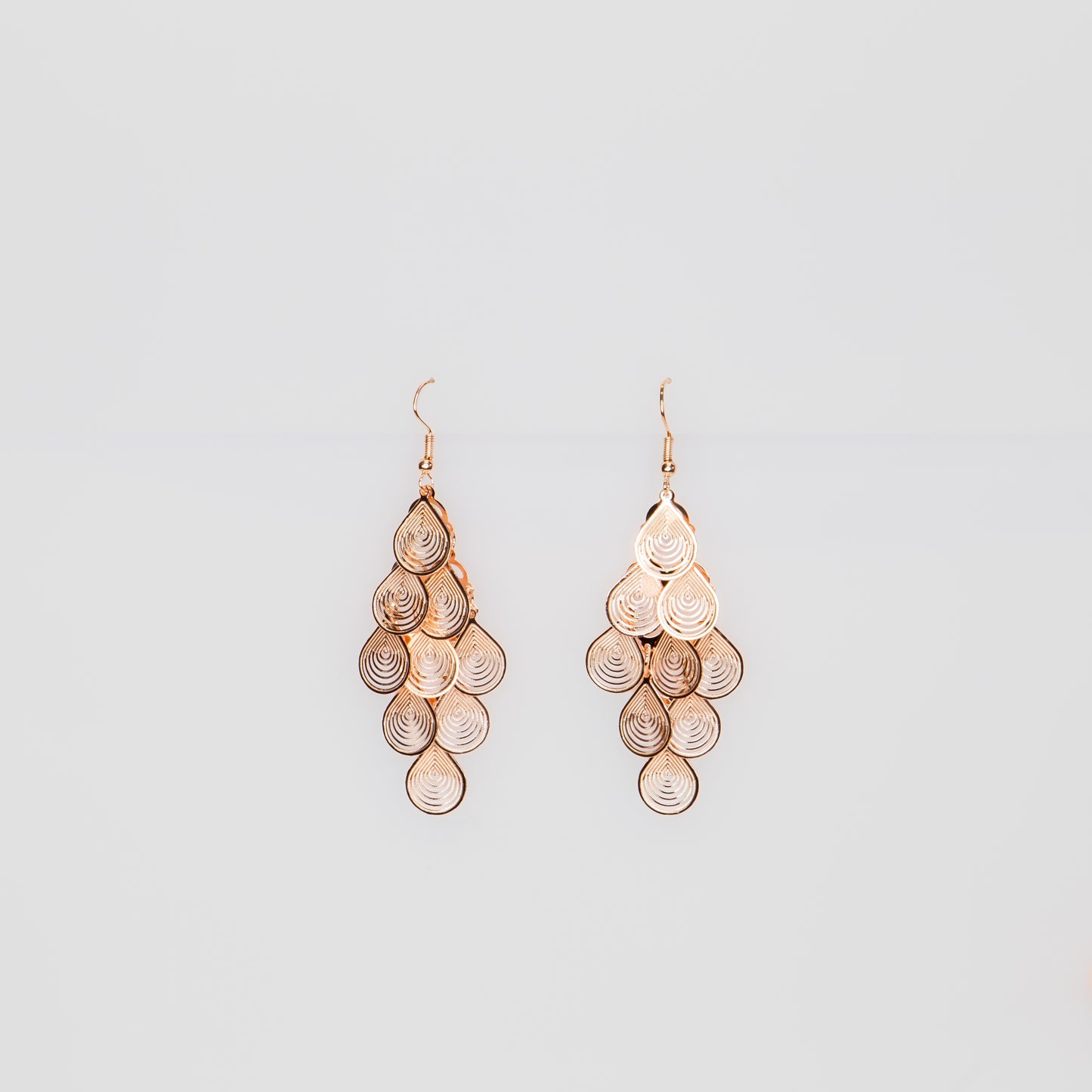 Cercei cu șlozi Dancing Drops - Rose Gold