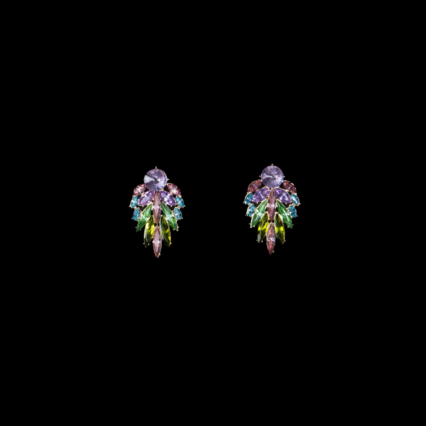 Cercei eleganți cu pietre strălucitoare, Aura de Cristal - Multicolor