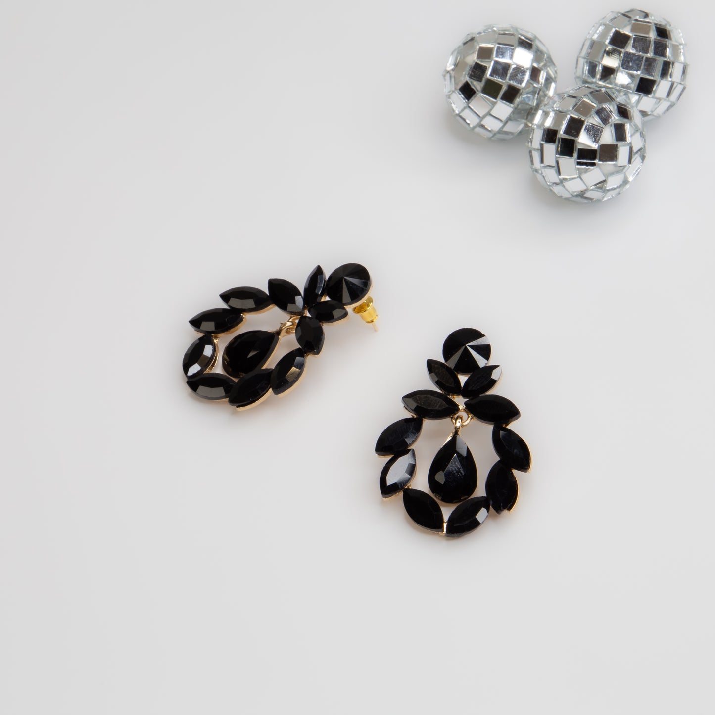 Cercei eleganți cu pietre strălucitoare, Coroana Imperială - Negru