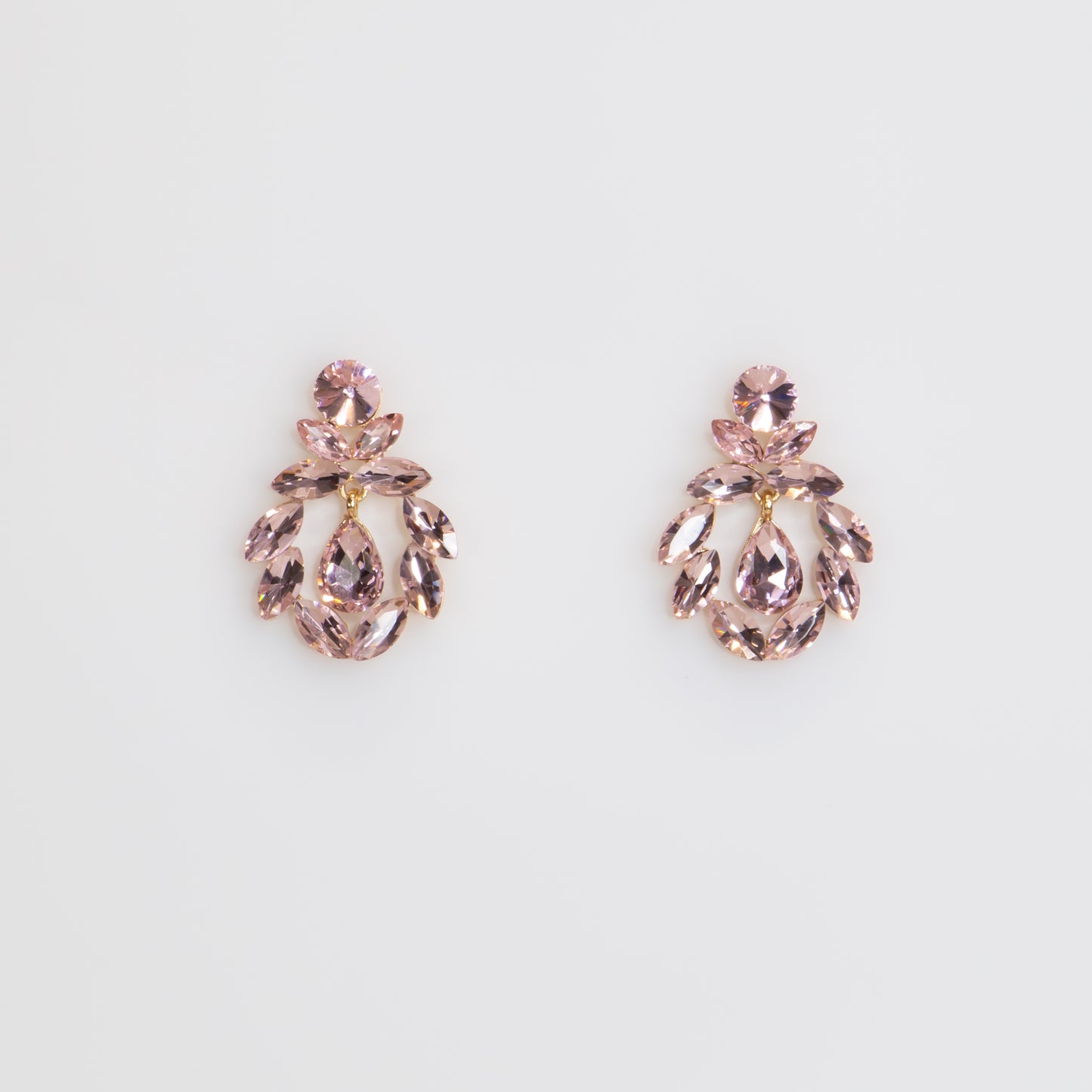 Cercei eleganți cu pietre strălucitoare, Coroana Imperială - Roz