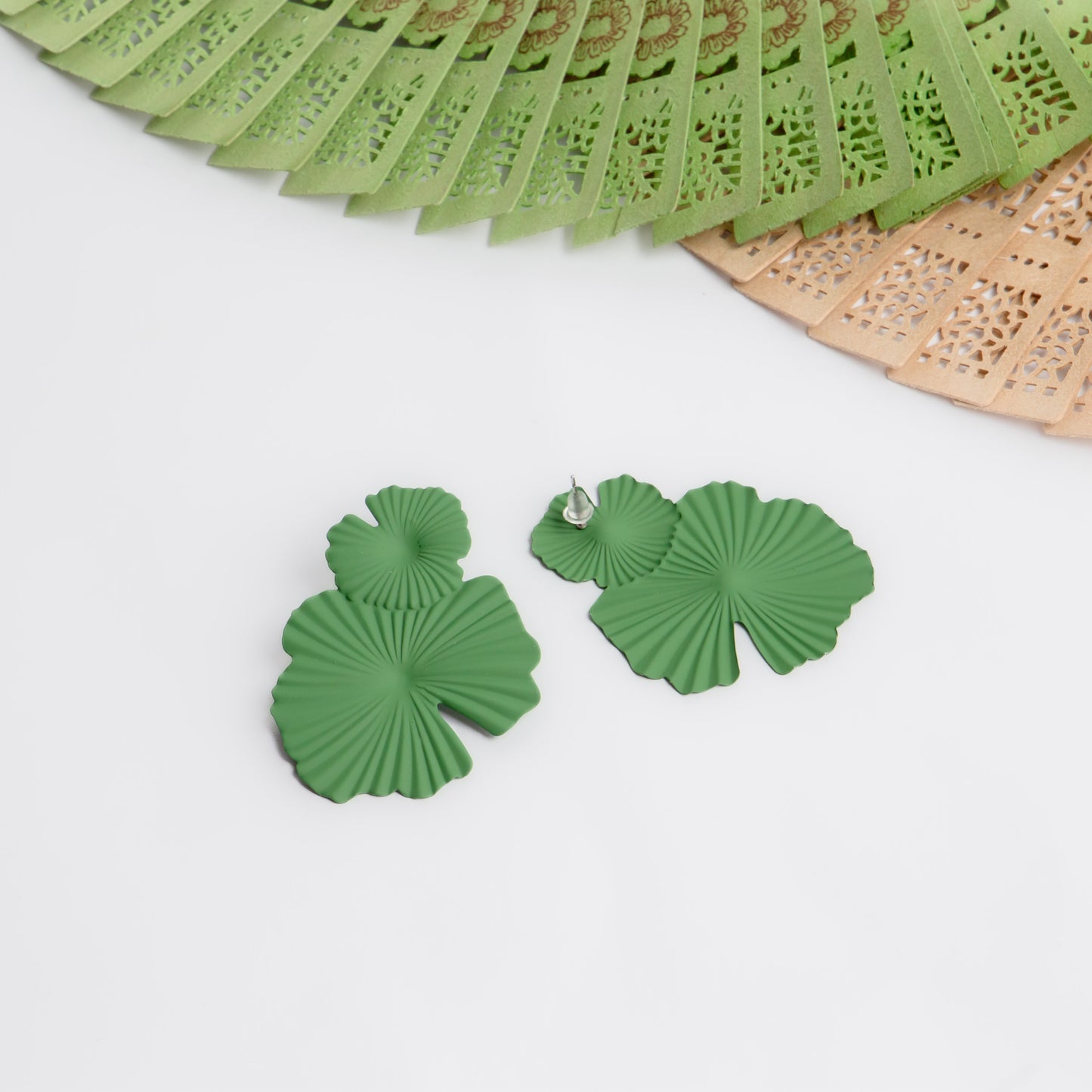 Cercei Fiji cu textură de silicon - Verde