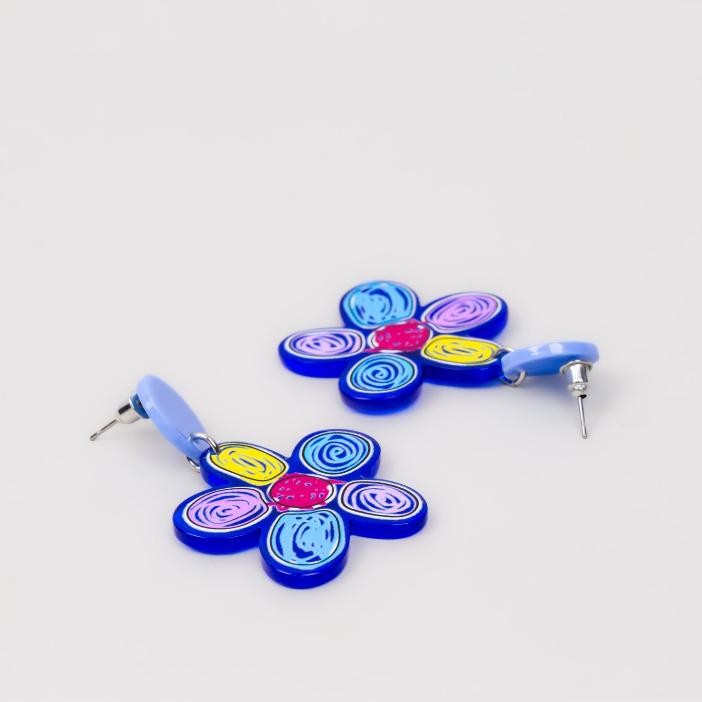 Cercei flower candy albastrin