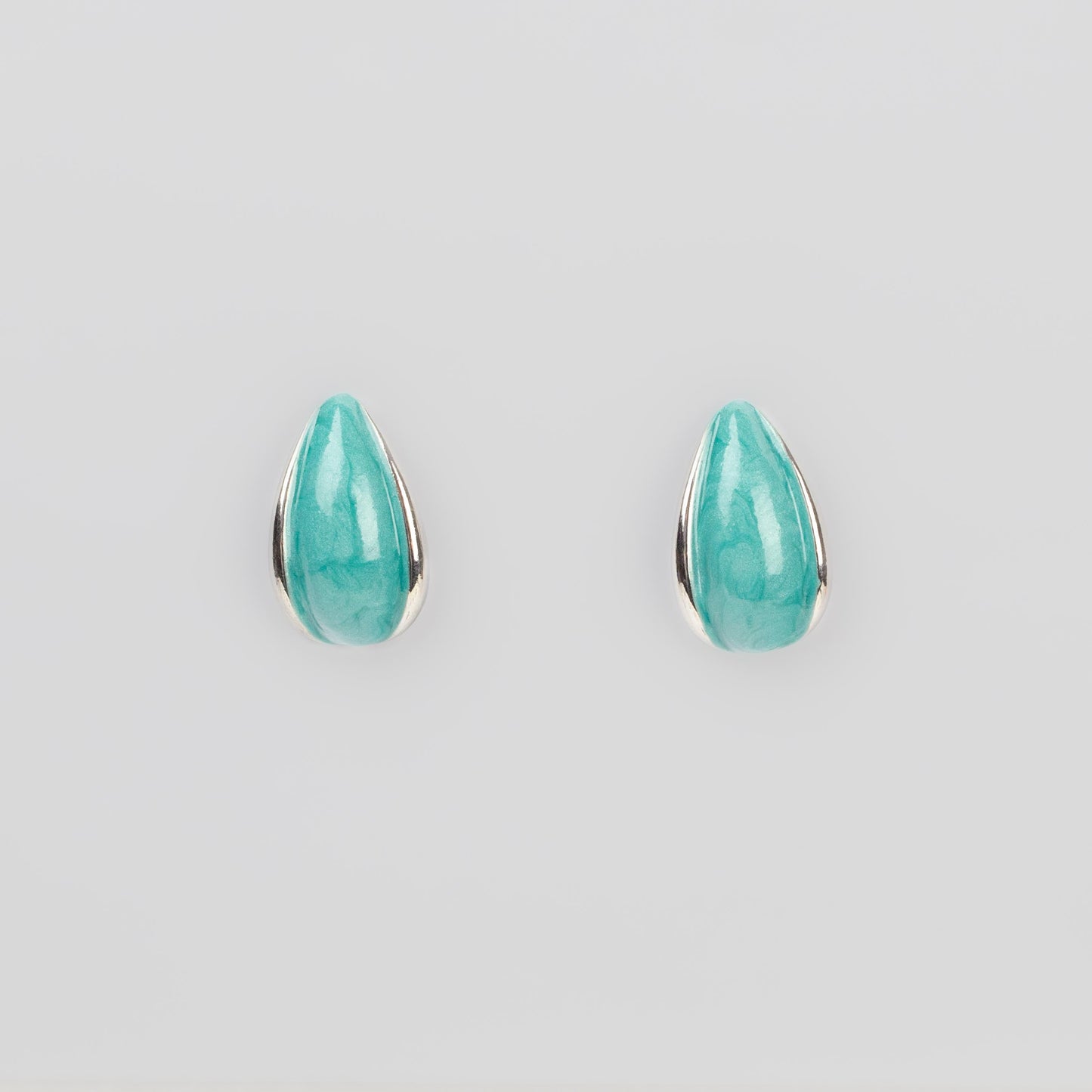 Cercei glossy abstract classy, set 3 - Turcoaz
