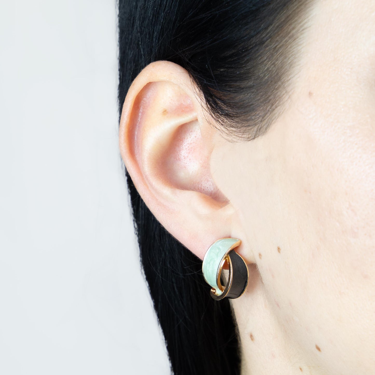 Cercei glossy abstract classy, set 3 - Verde Mist