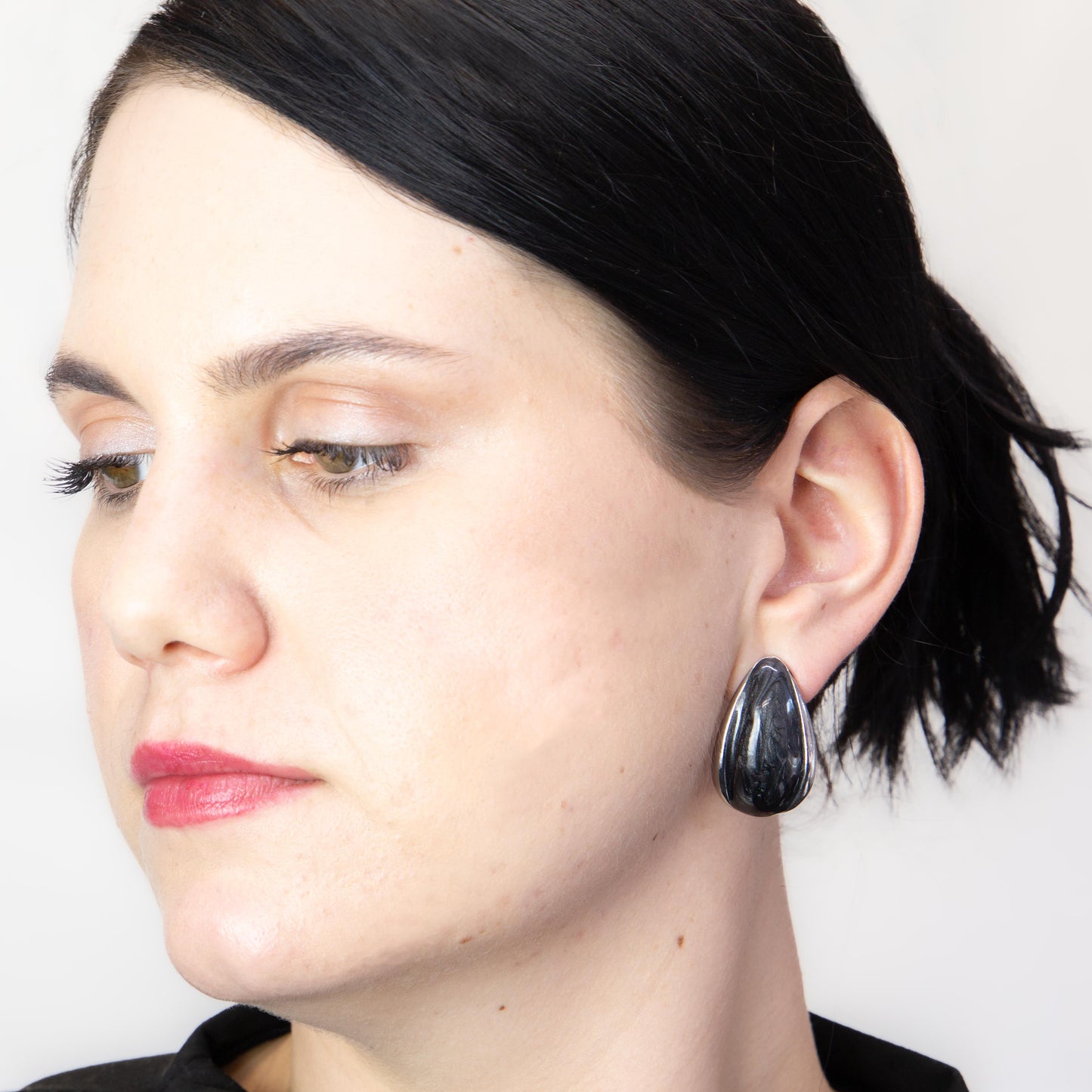 Cercei glossy diva mix, set 3 - Negru