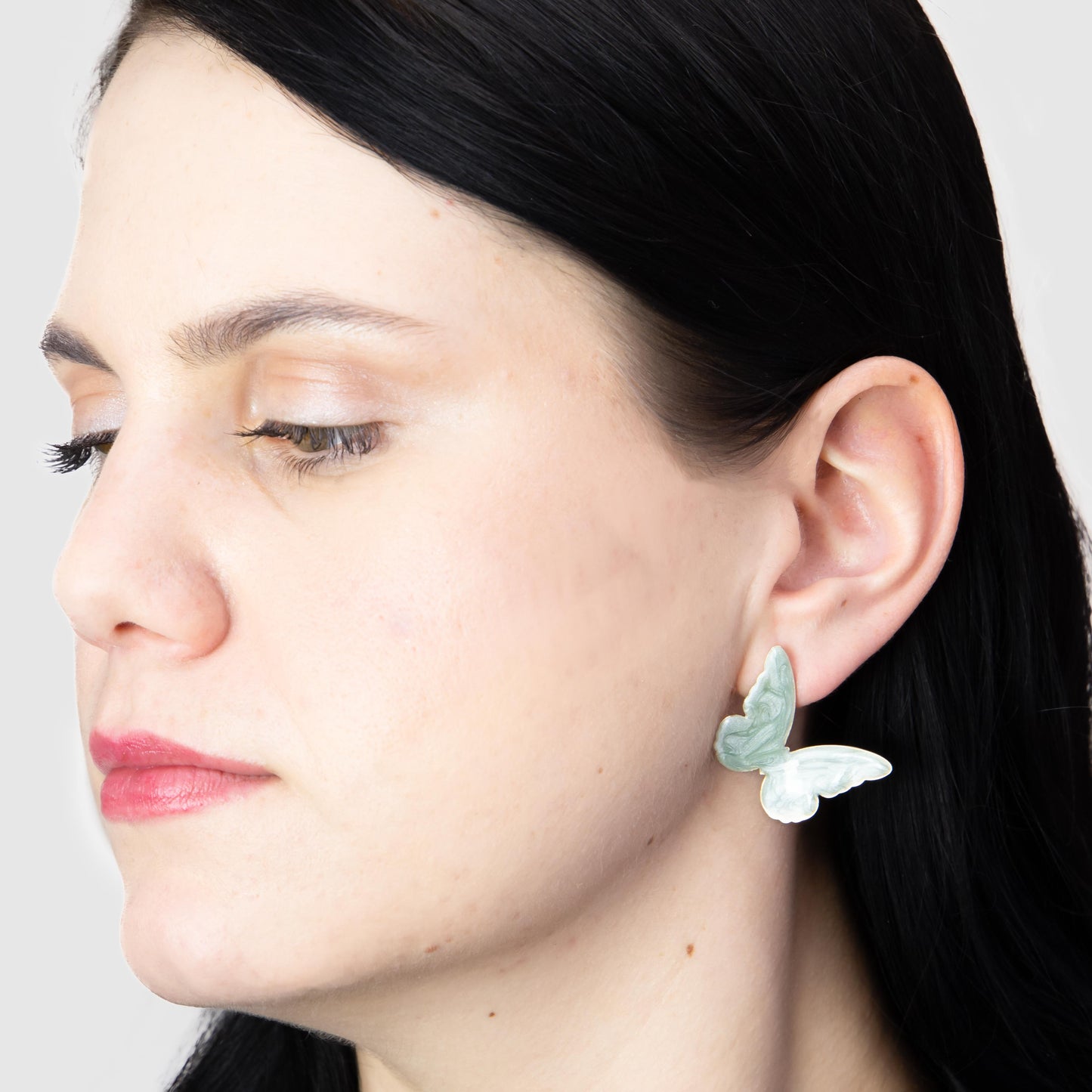 Cercei glossy diversity verde deschis, set 3