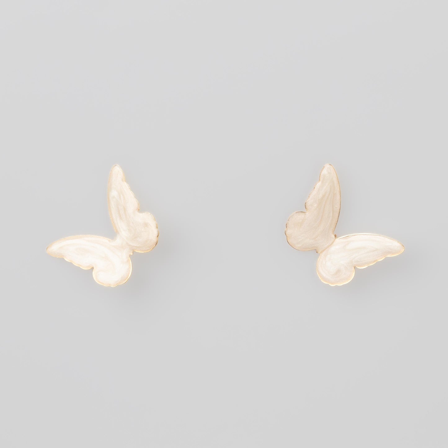 Cercei glossy flori și fluturi, set 3 - Alb Cocos