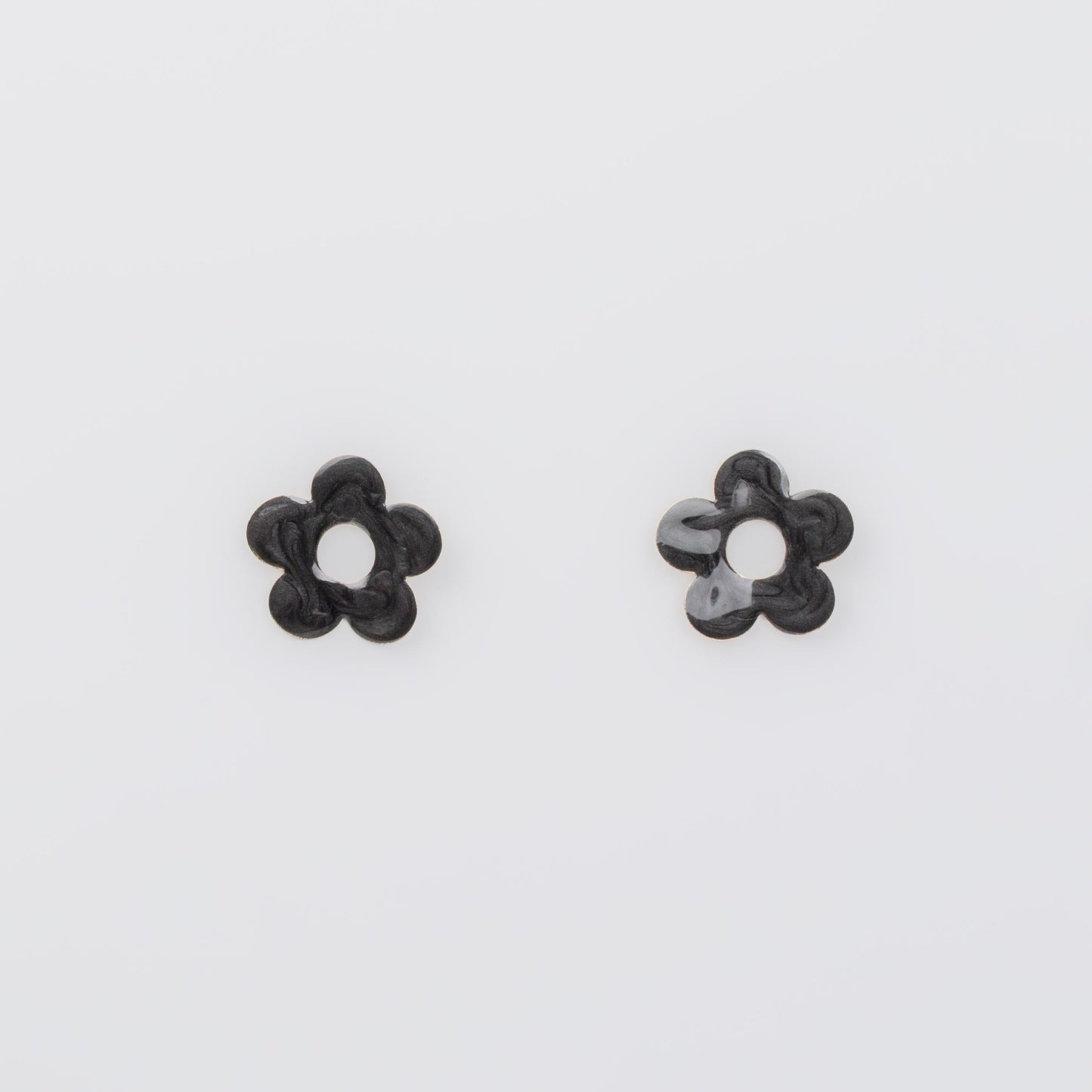 Cercei glossy flori și fluturi, set 3 - Negru