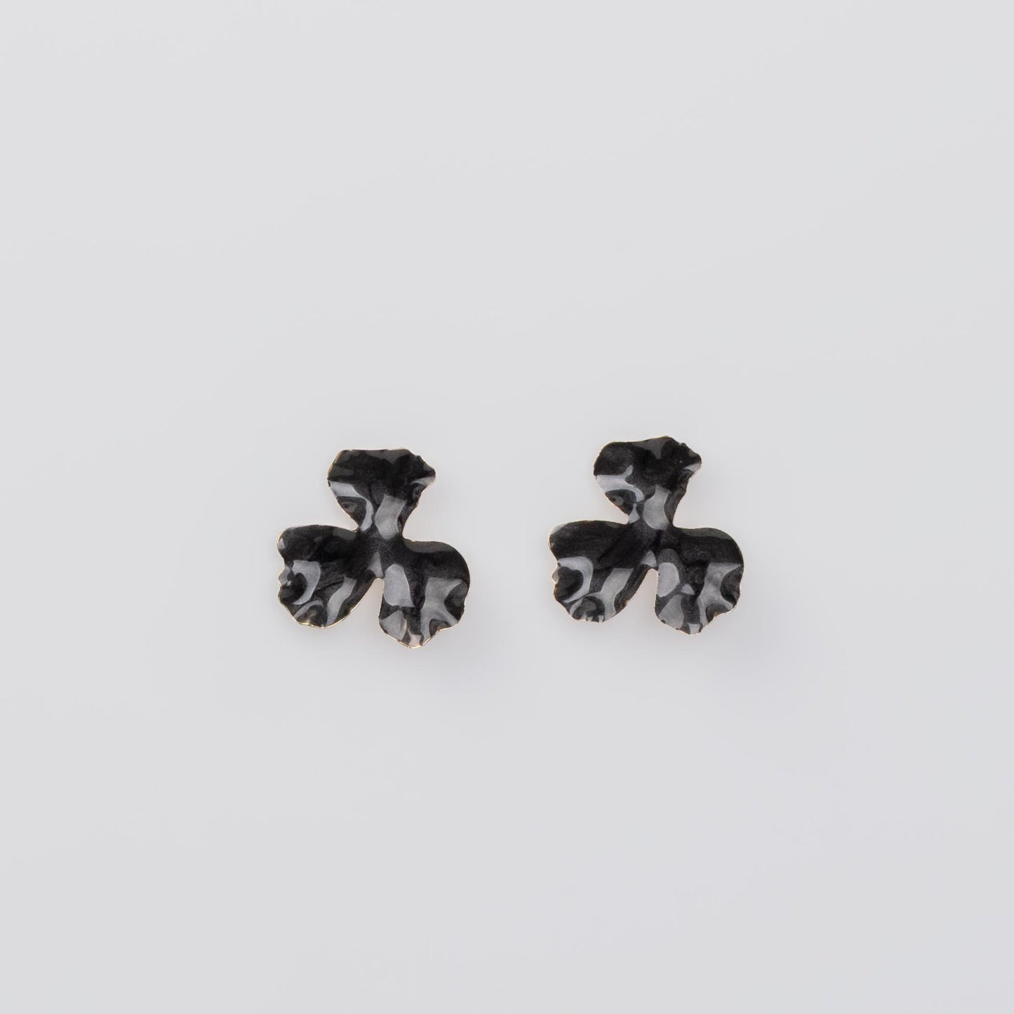 Cercei glossy flori și fluturi, set 3 - Negru