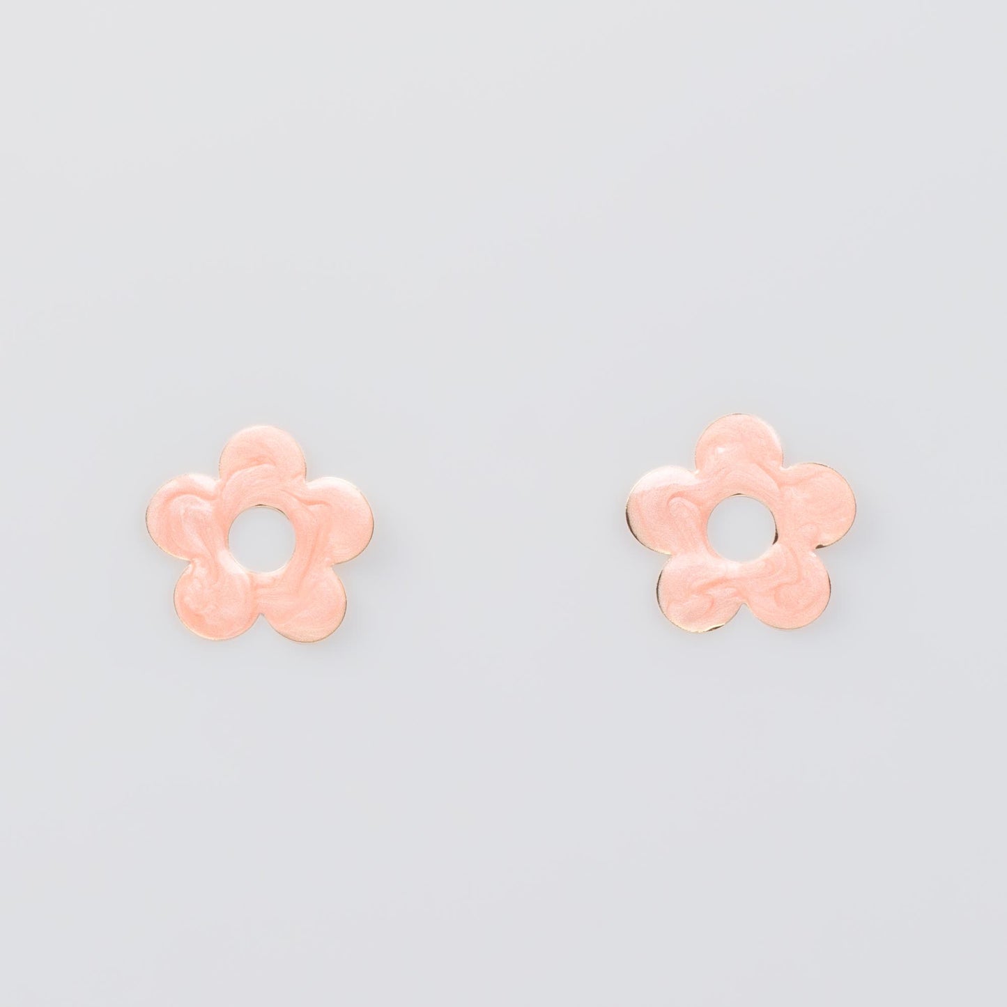 Cercei glossy flori și fluturi, set 3 - Roz Pudrat
