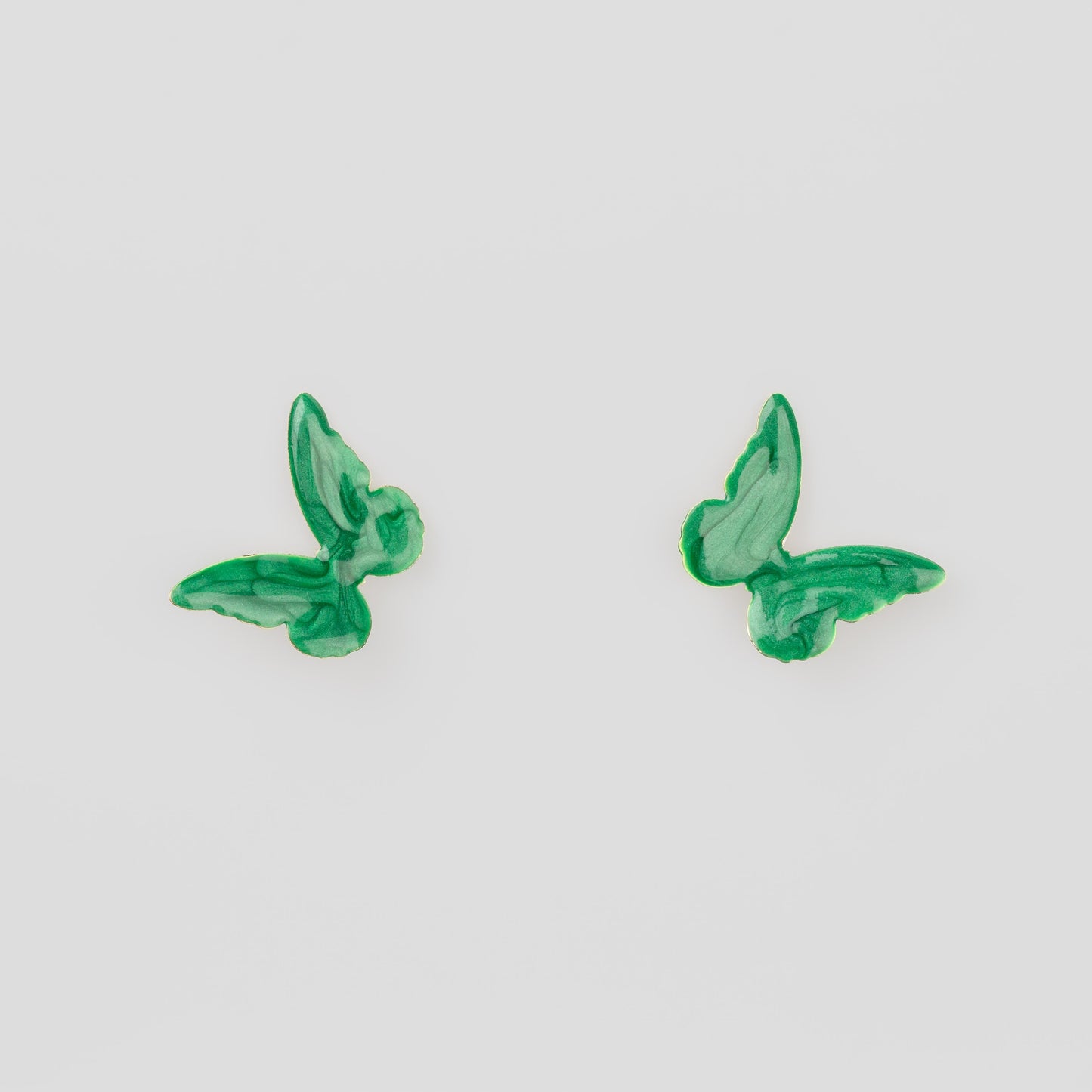 Cercei glossy flori și fluturi, set 3 - Verde