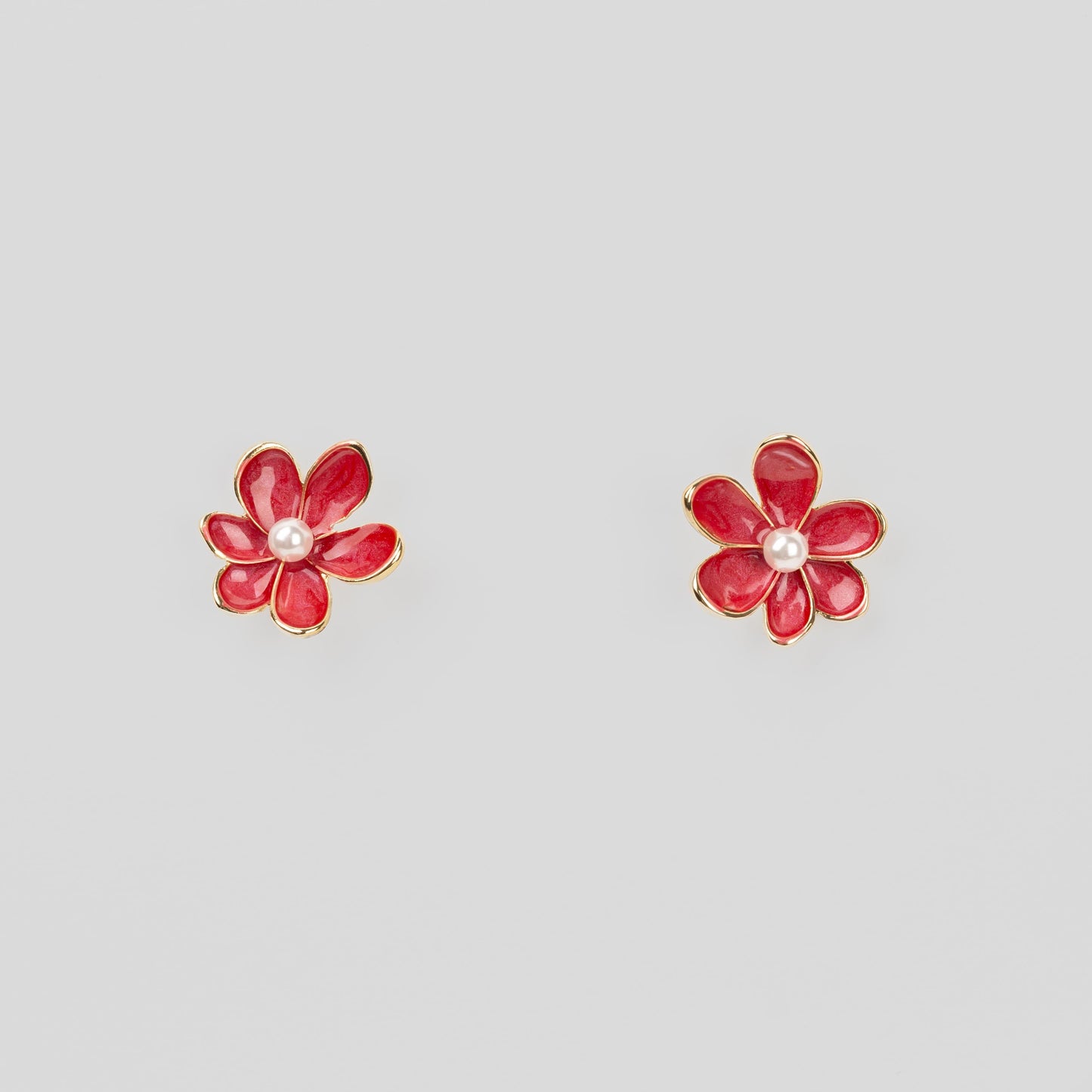 Cercei glossy flori suave cu perle, set 3 - Bold Mix