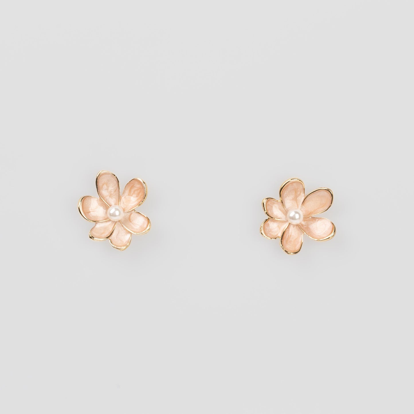 Cercei glossy flori suave cu perle, set 3 - Spring Mix