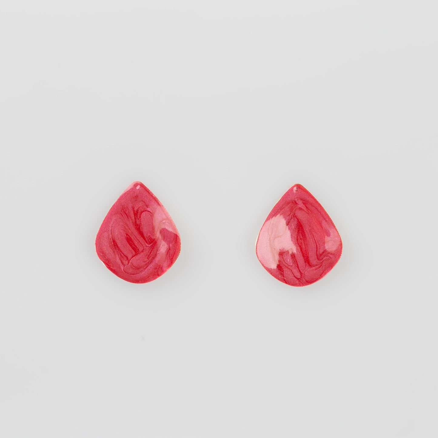 Cercei glossy romb și petale, set 2 - Magenta
