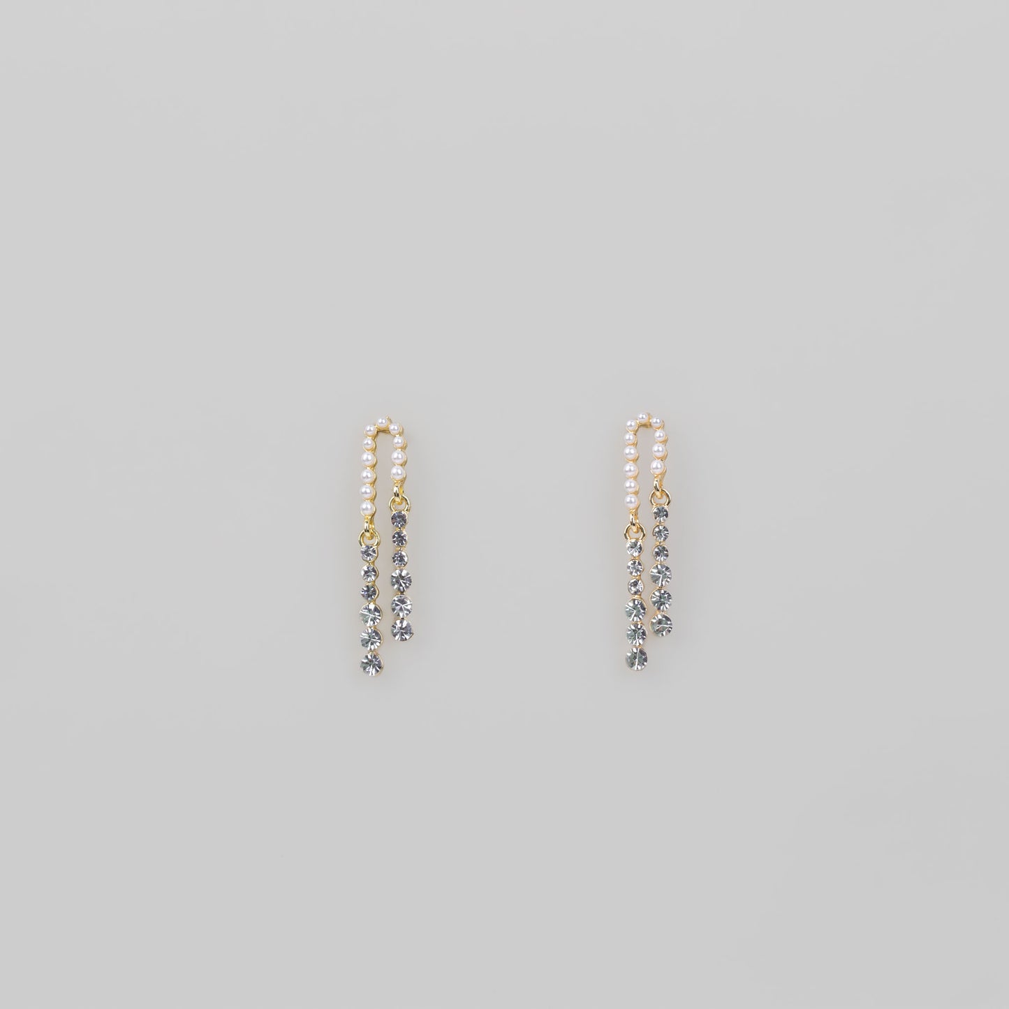 Cercei invers de palma cu biluțe și pietre strălucitoare - Auriu