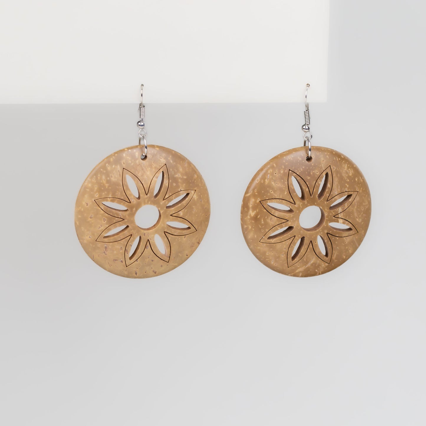 Cercei krafty 2005 cu motiv floare - Maro