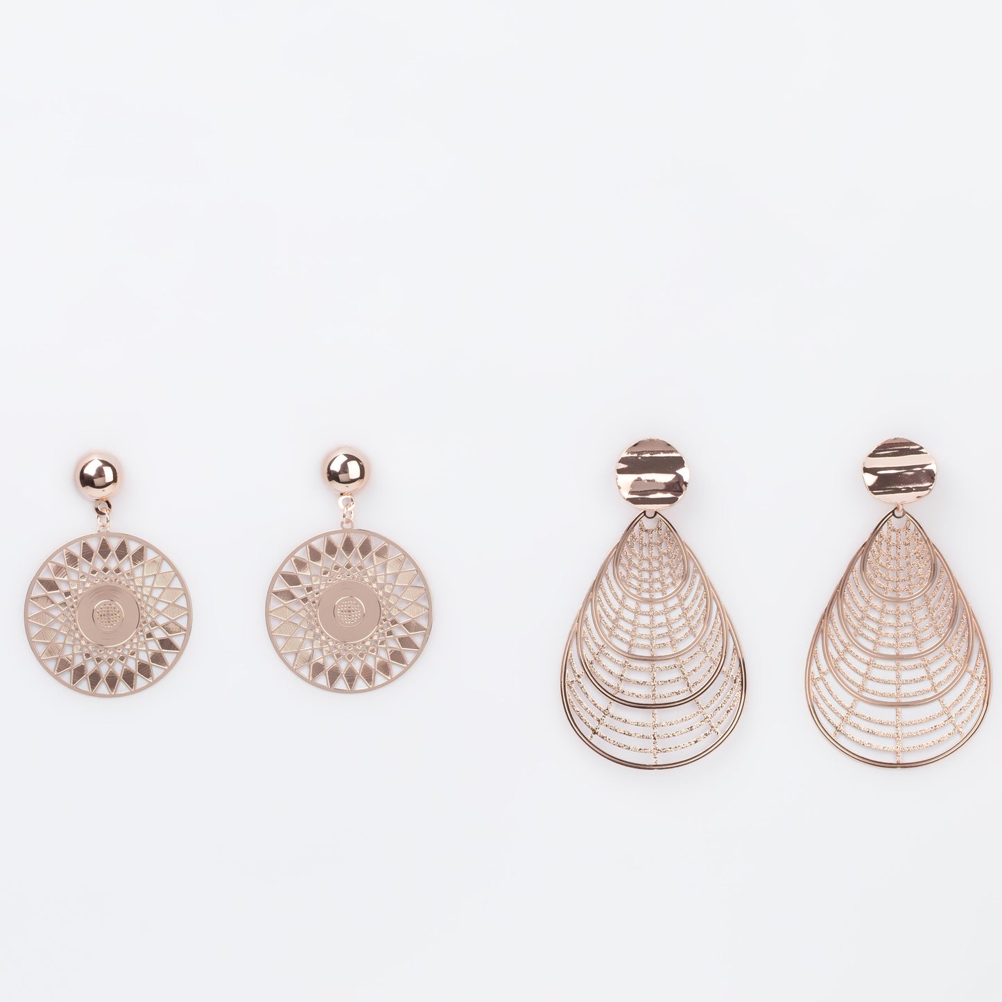 Cercei kronos ușori, set 2 - Rose Gold