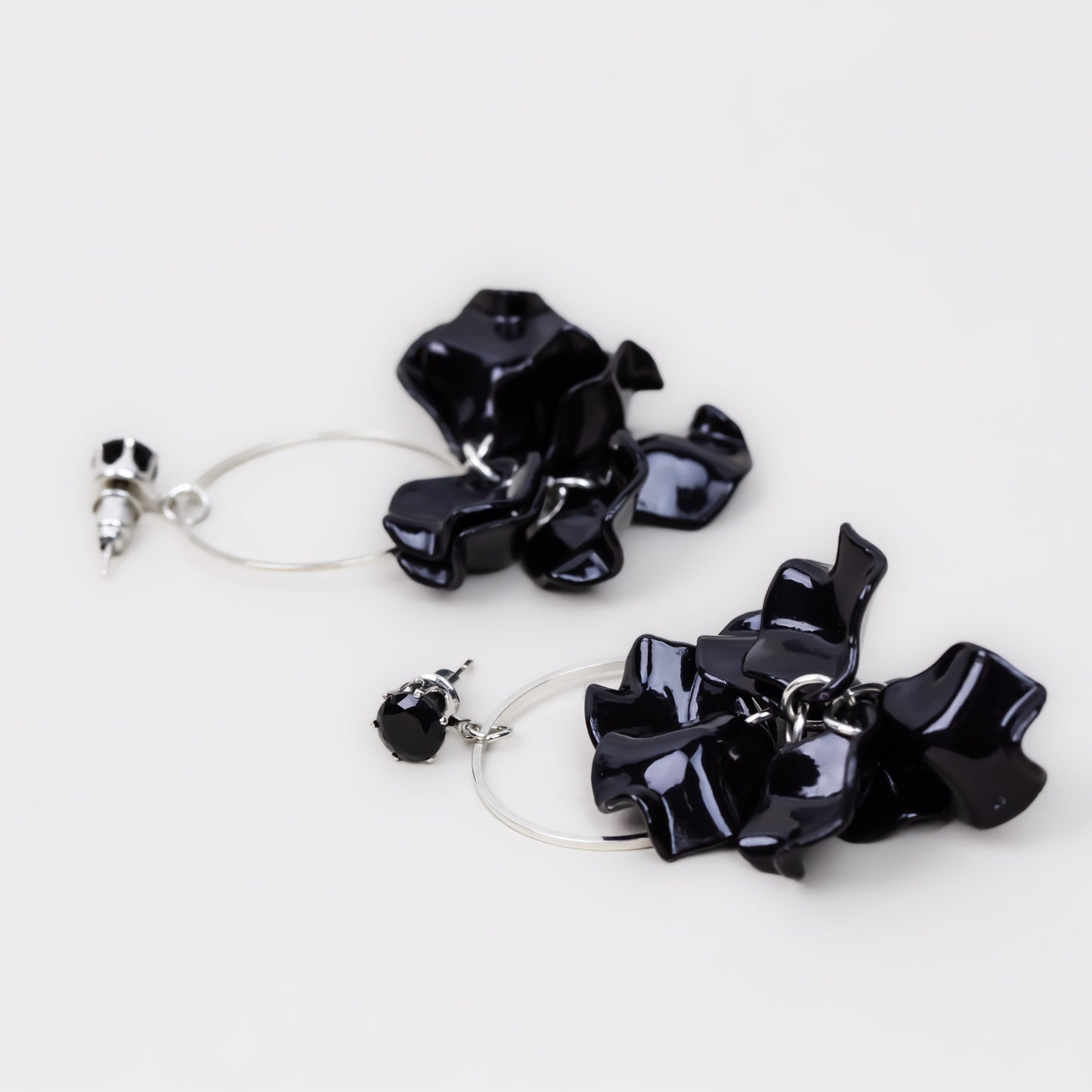 Cercei lungi angel touch, ușori și delicați - Argintiu, Negru