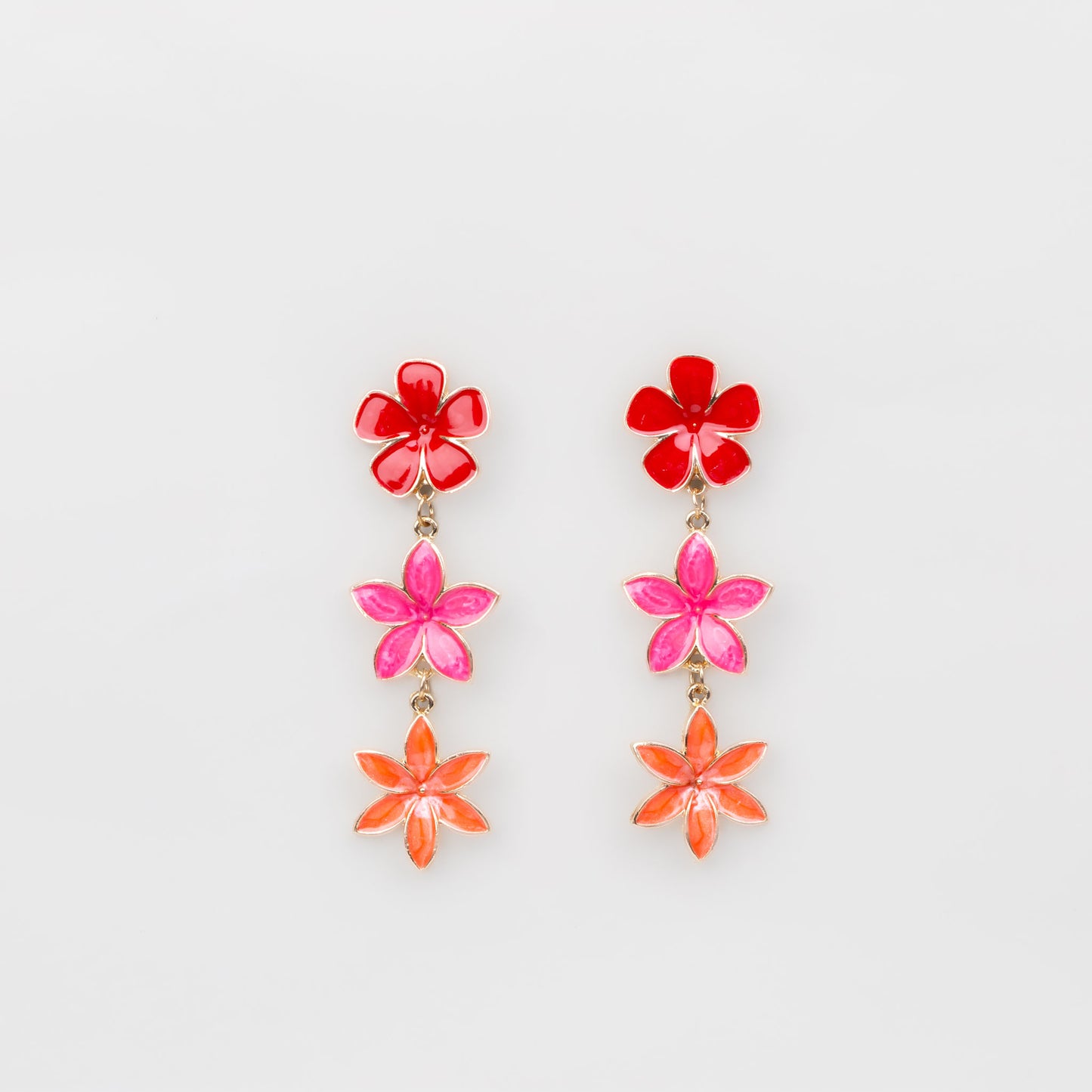 Cercei lungi cu flori delicioase și textură glossy - Exotic Mix