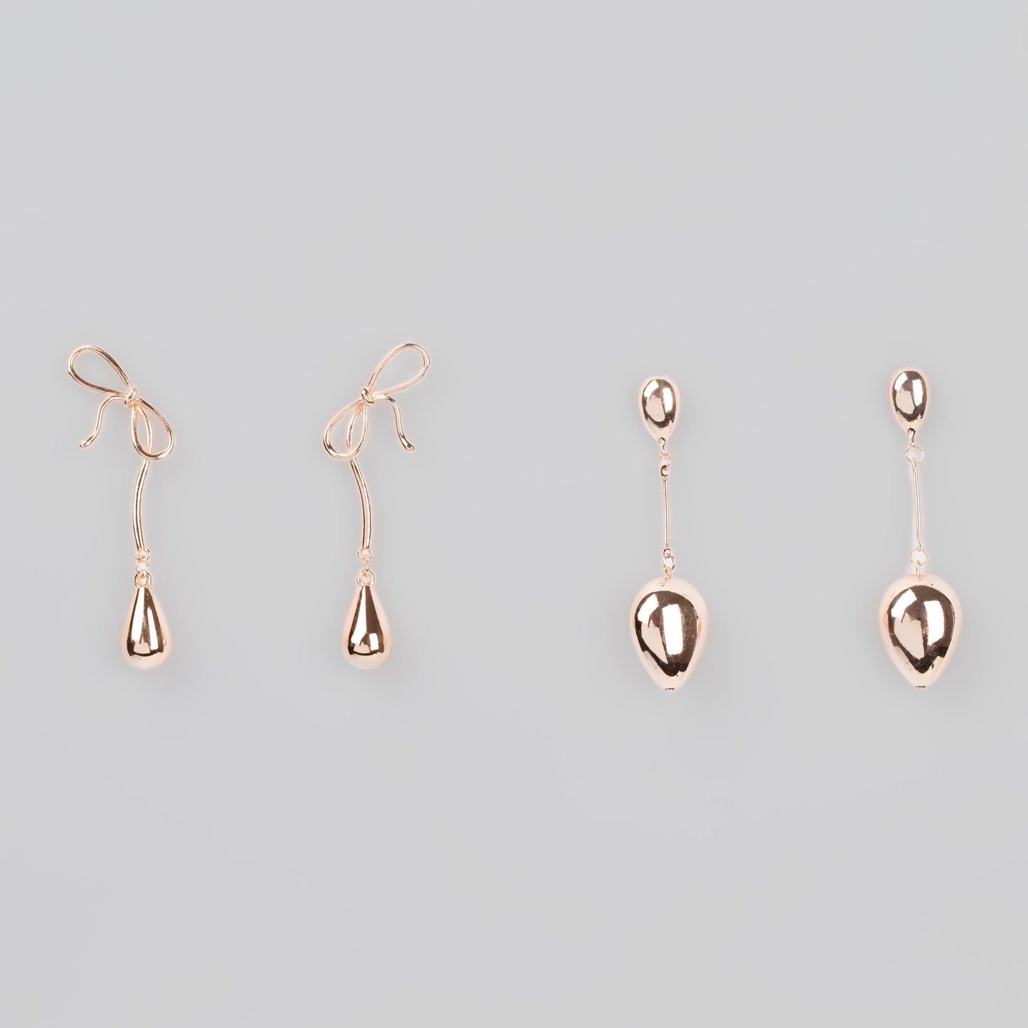 Cercei lungi delicate feel, set 2 - Rose Gold