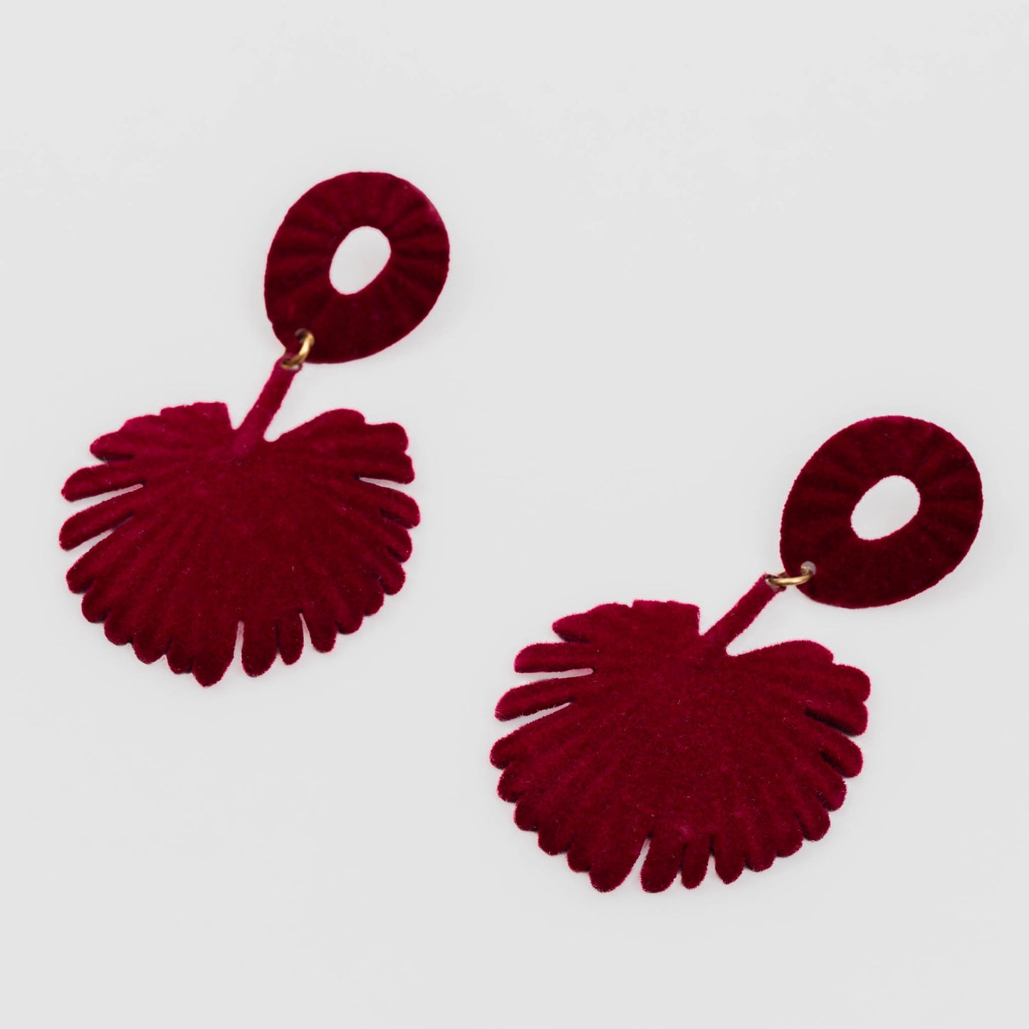 Cercei lungi exotic life cu textură de catifea - Bordo