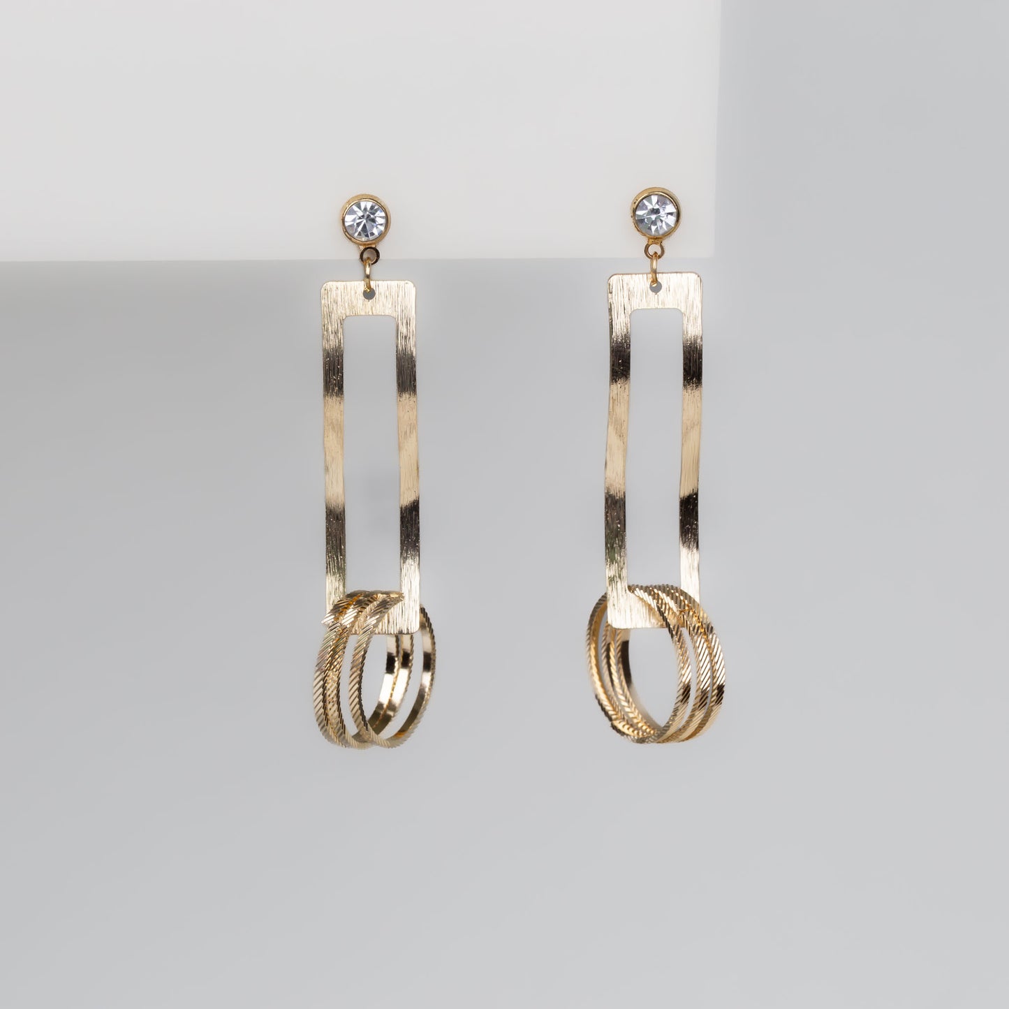 Cercei lungi poarta timpului cu piatră strălucitoare - Auriu