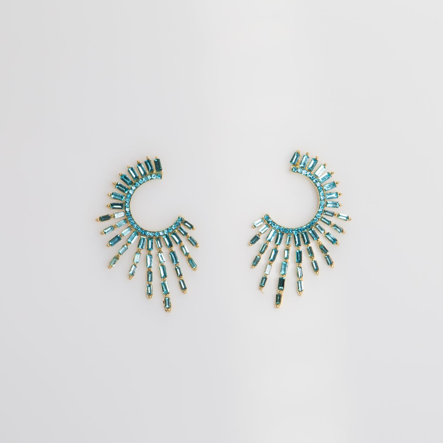 Cercei mari eleganți cu pietre rafinate, Solaris - Albastru