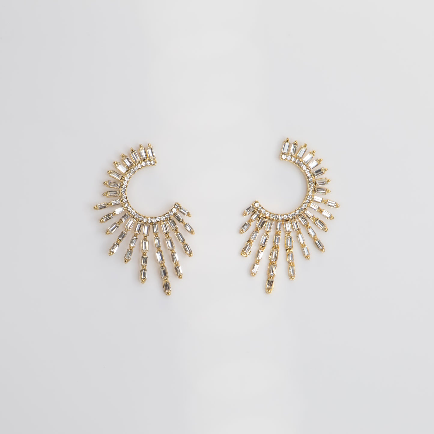 Cercei mari eleganți cu pietre rafinate, Solaris - Strălucitor