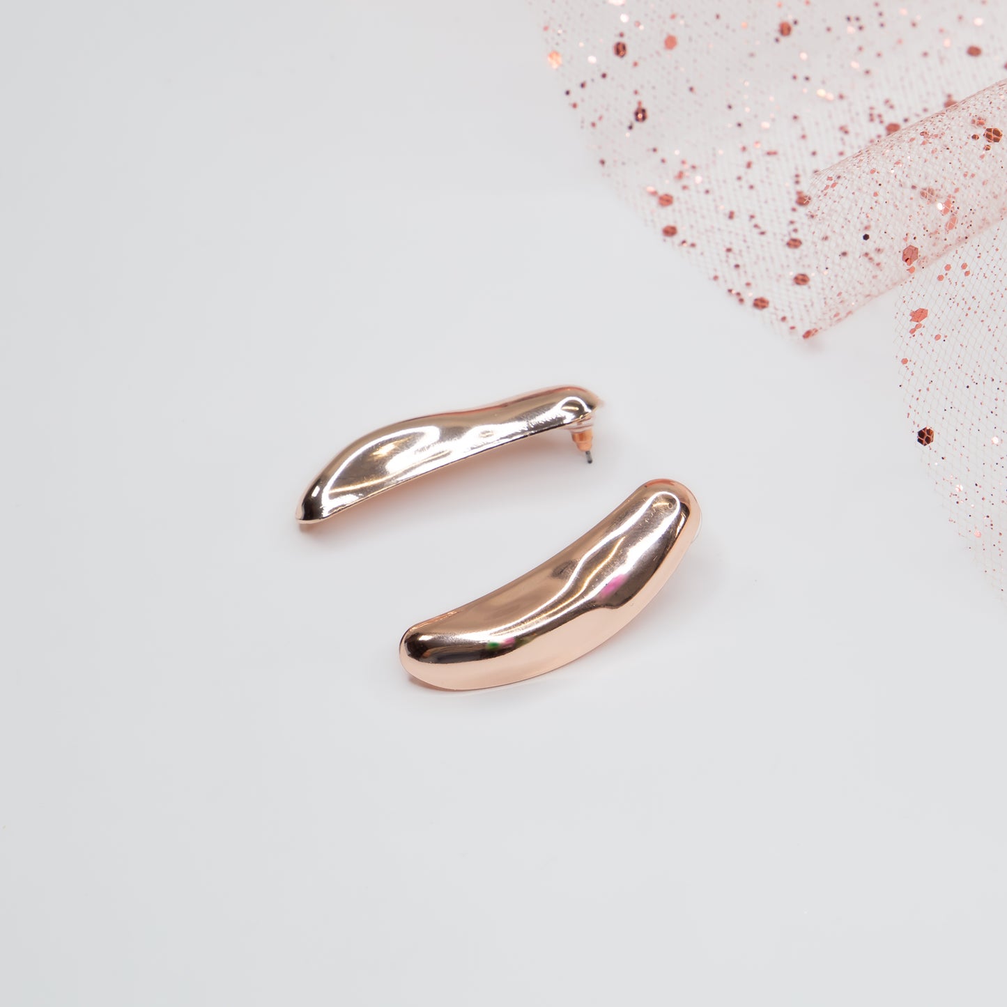Cercei metalici Arc Metalic - Rose Gold