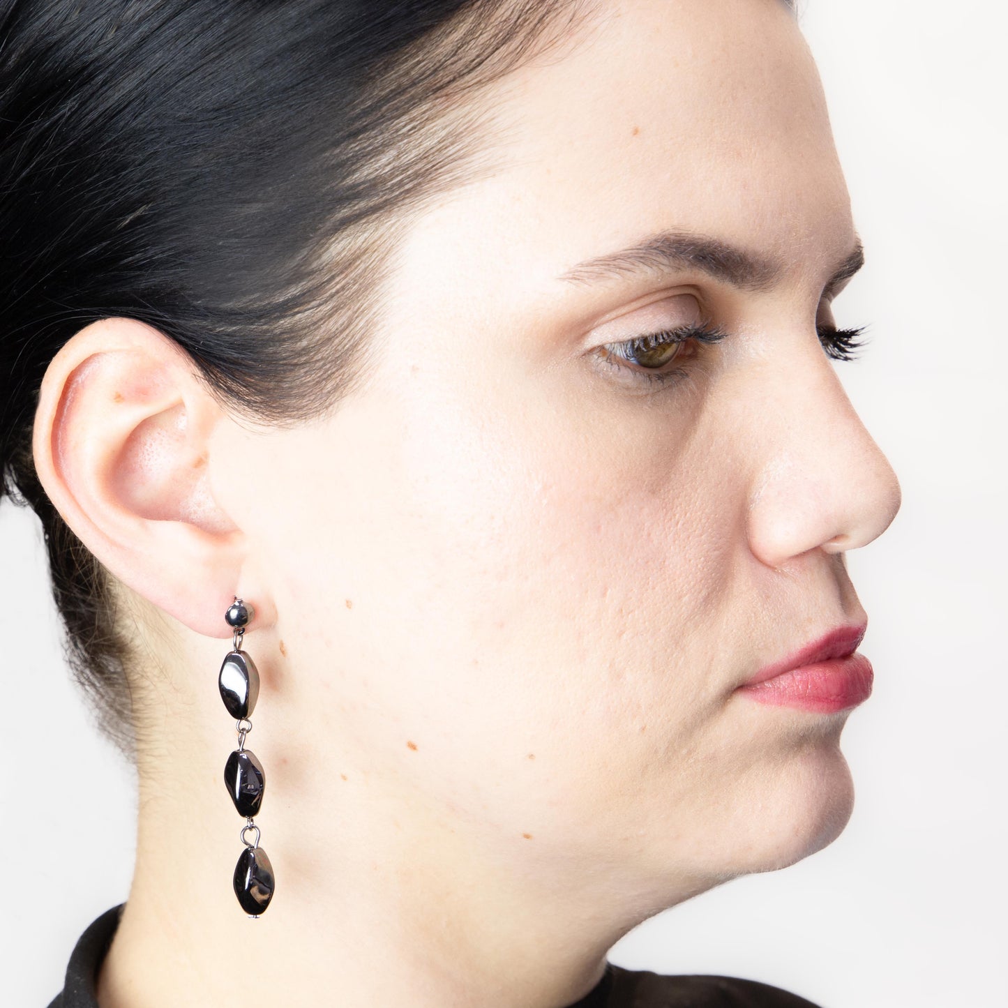 Cercei metalici infinity, set 2 - Gri Antracit