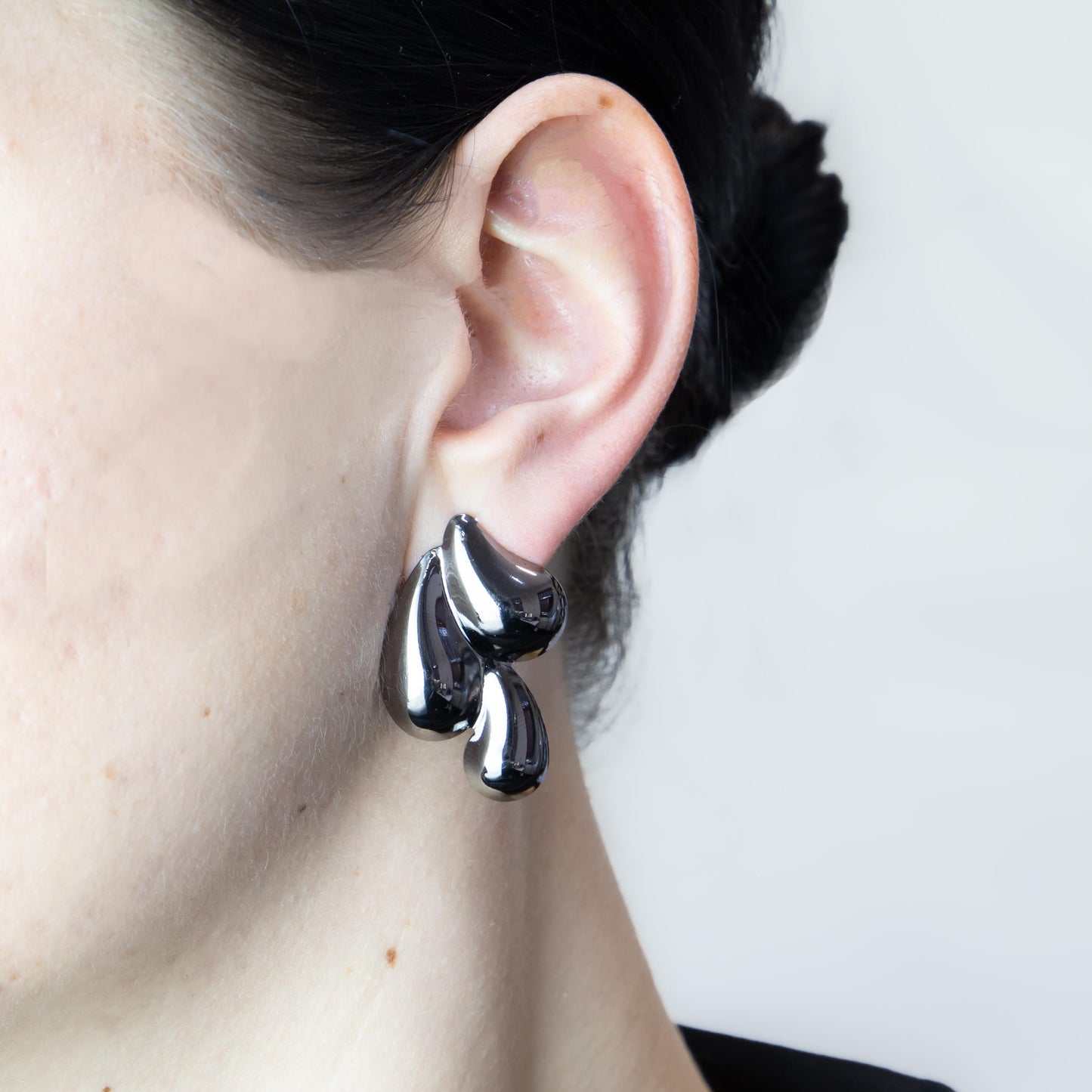 Cercei metalici infinity, set 2 - Gri Antracit