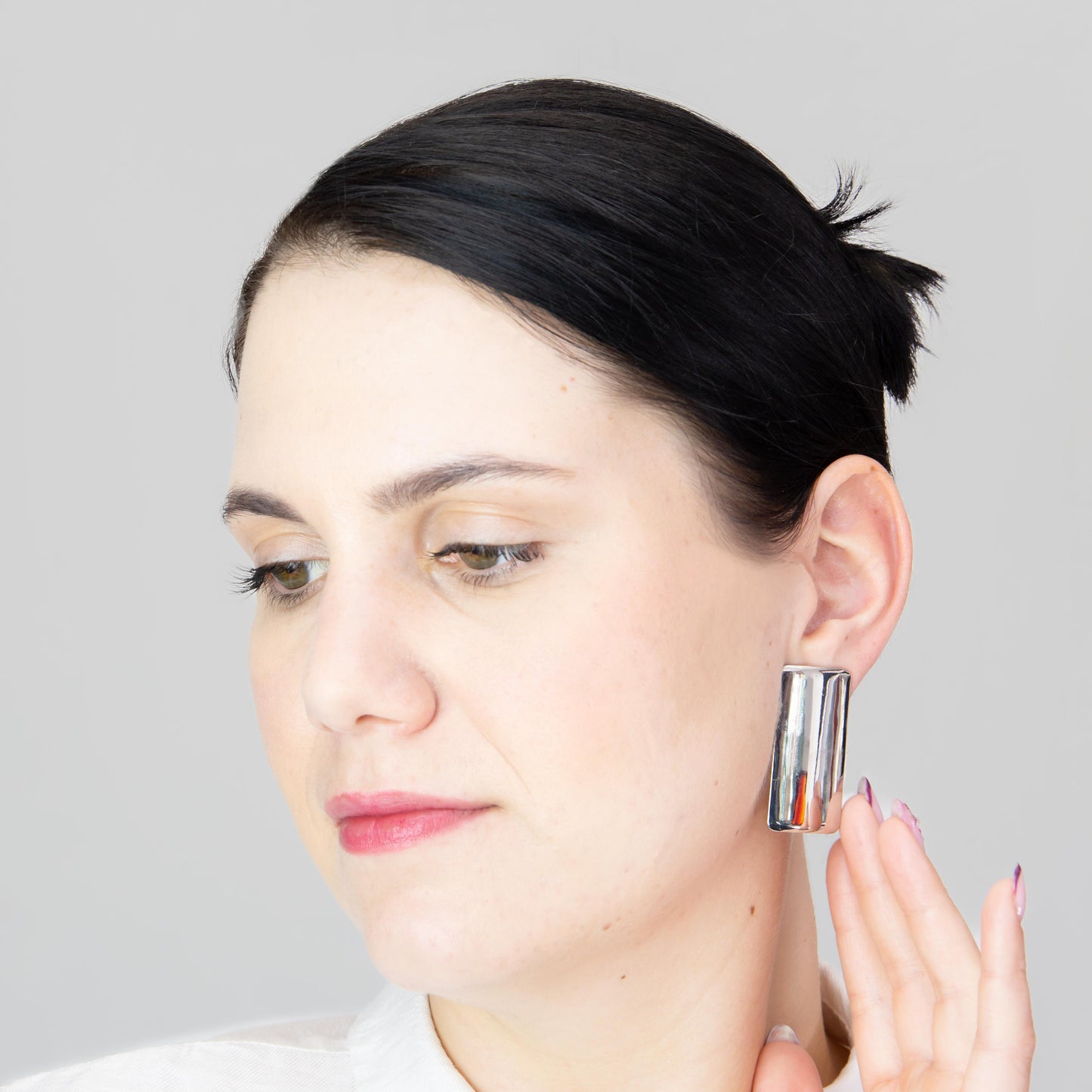 Cercei metalici maximal chic, set 2 - Argintiu