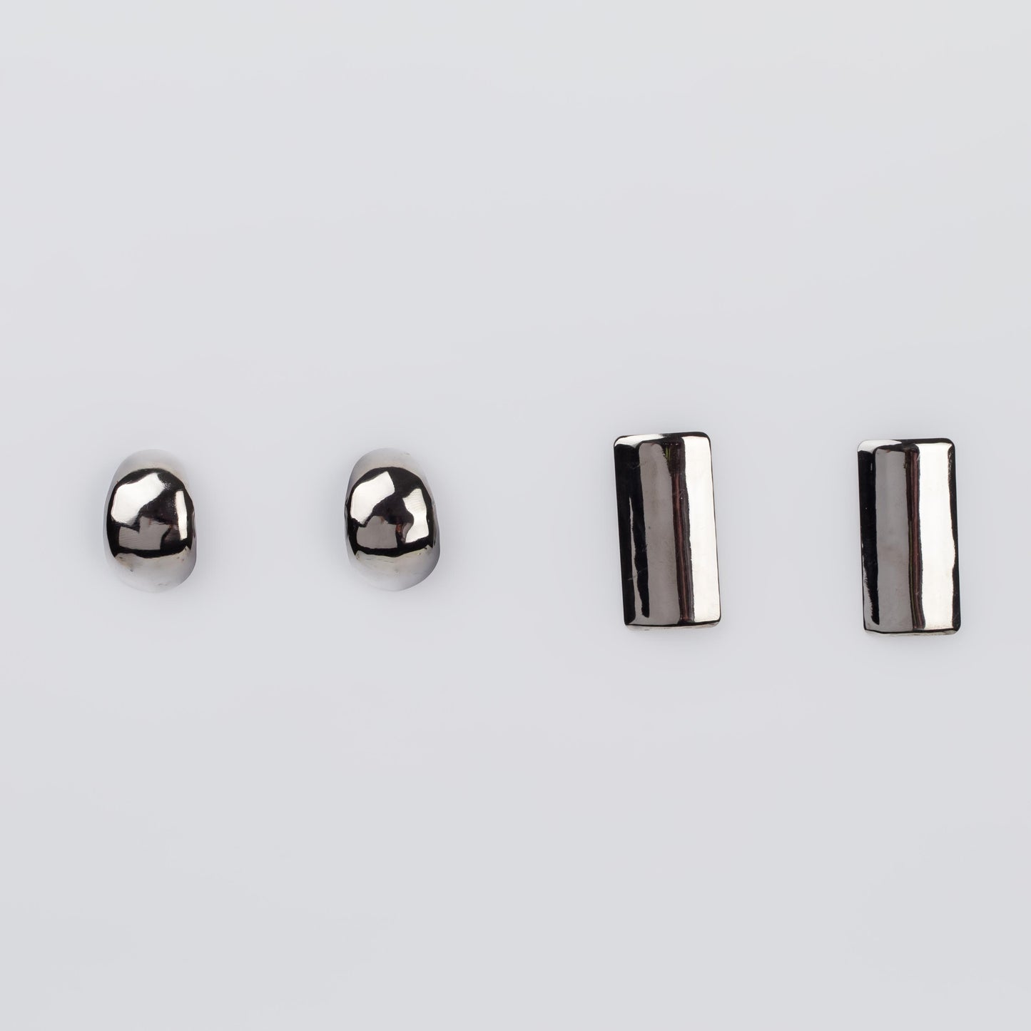 Cercei metalici maximal chic, set 2 - Gri Antracit