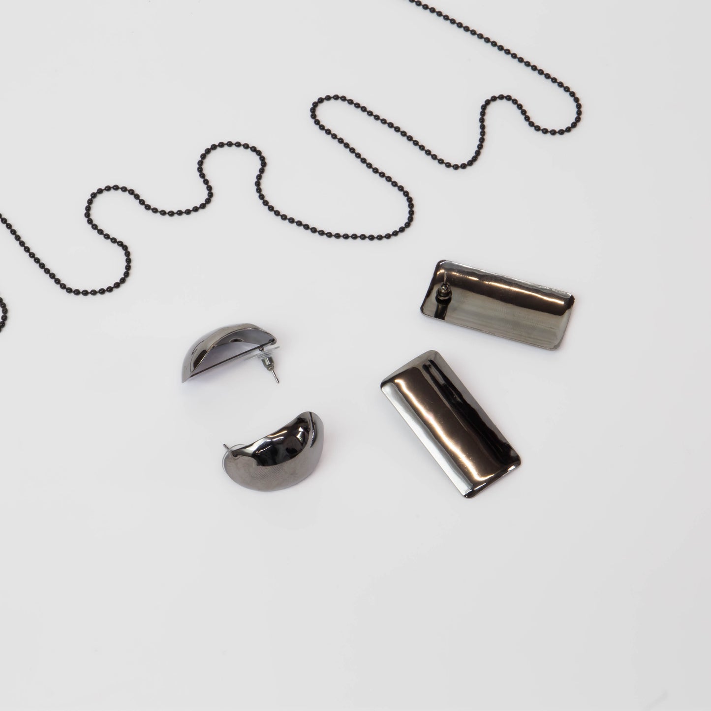Cercei metalici maximal chic, set 2 - Gri Antracit