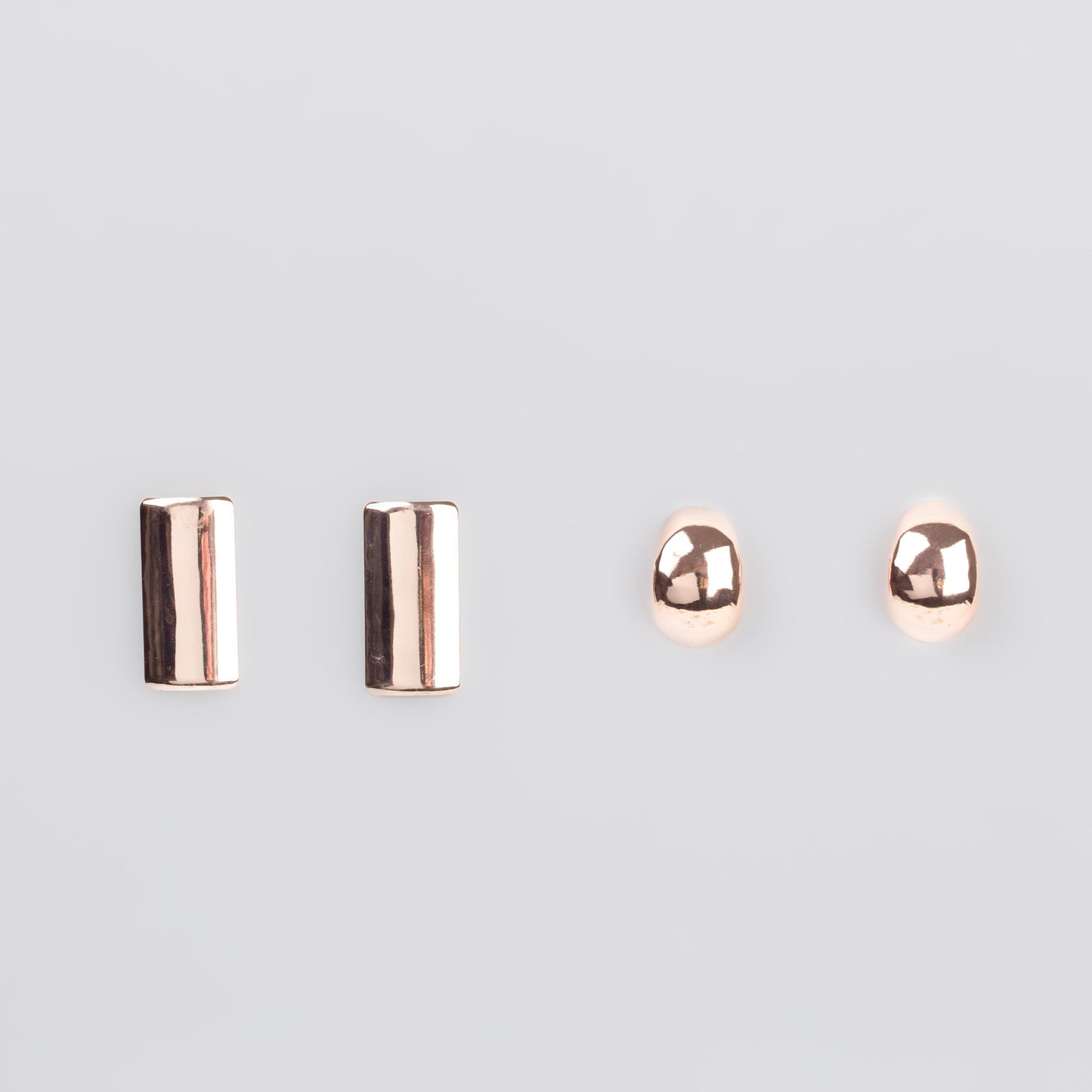 Cercei metalici maximal chic, set 2 - Rose Gold