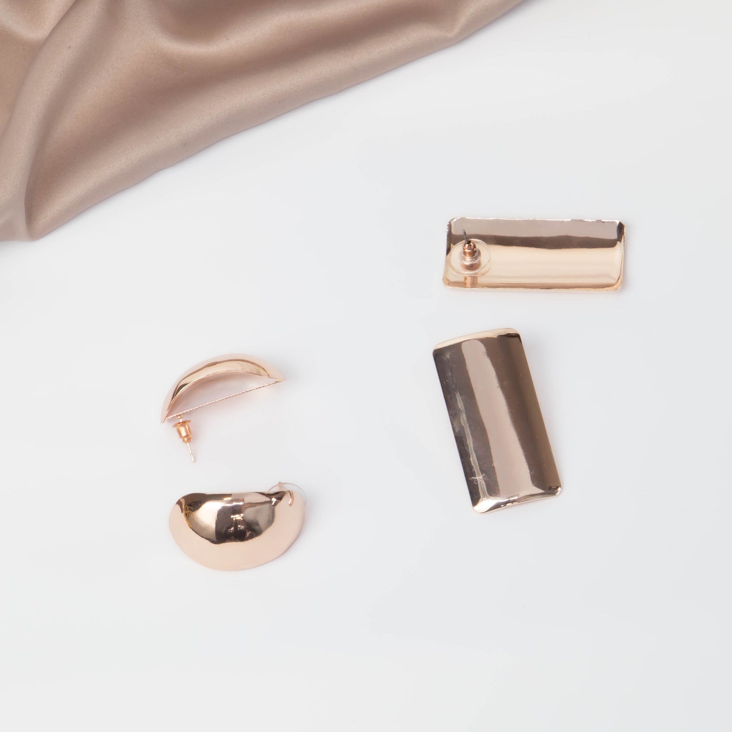 Cercei metalici maximal chic, set 2 - Rose Gold