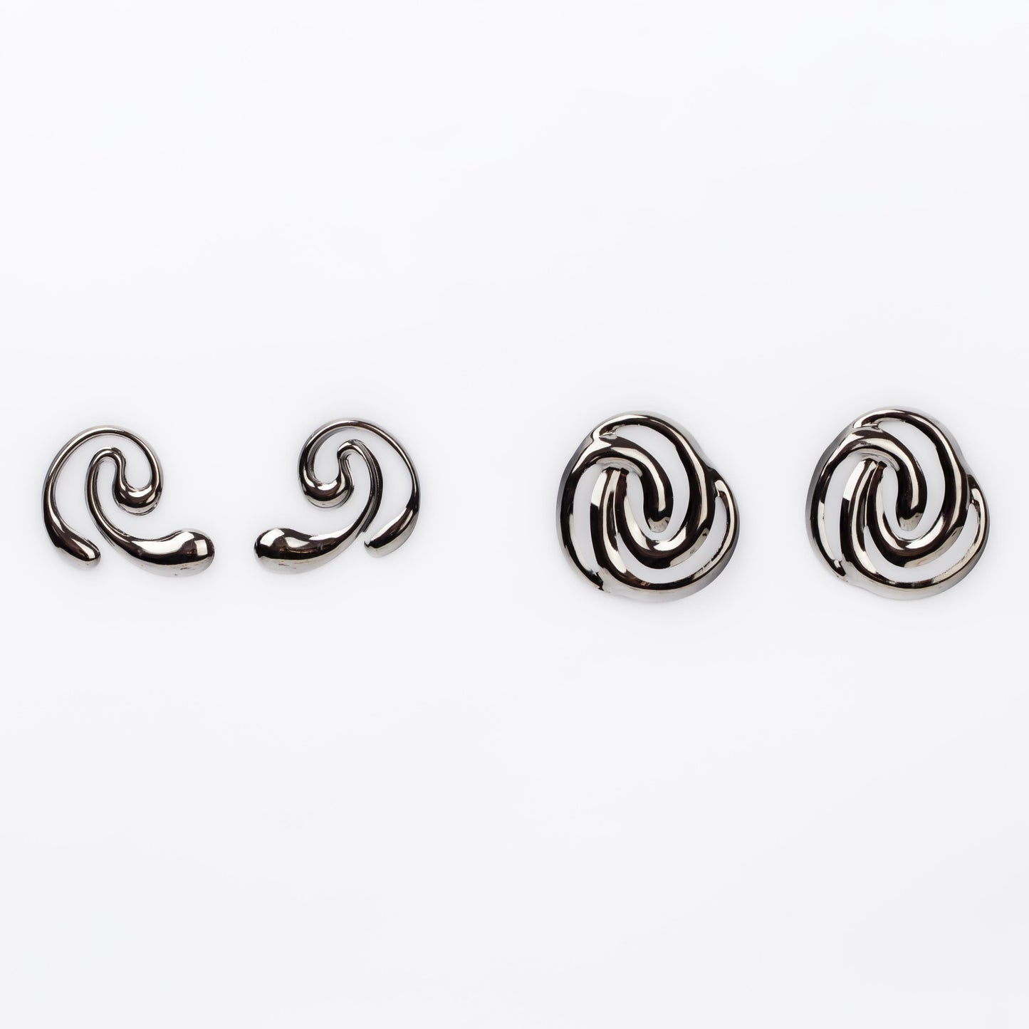 Cercei metalici milky way, set 2 - Gri Antracit