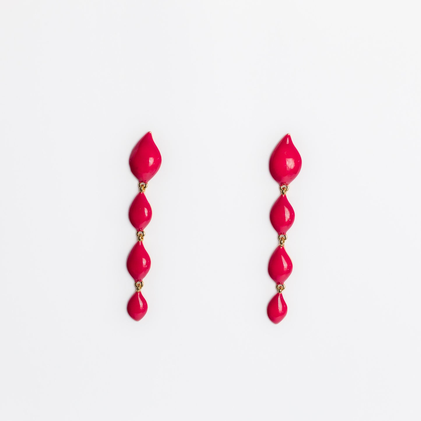 Cercei metalici pink glow drop - Roz