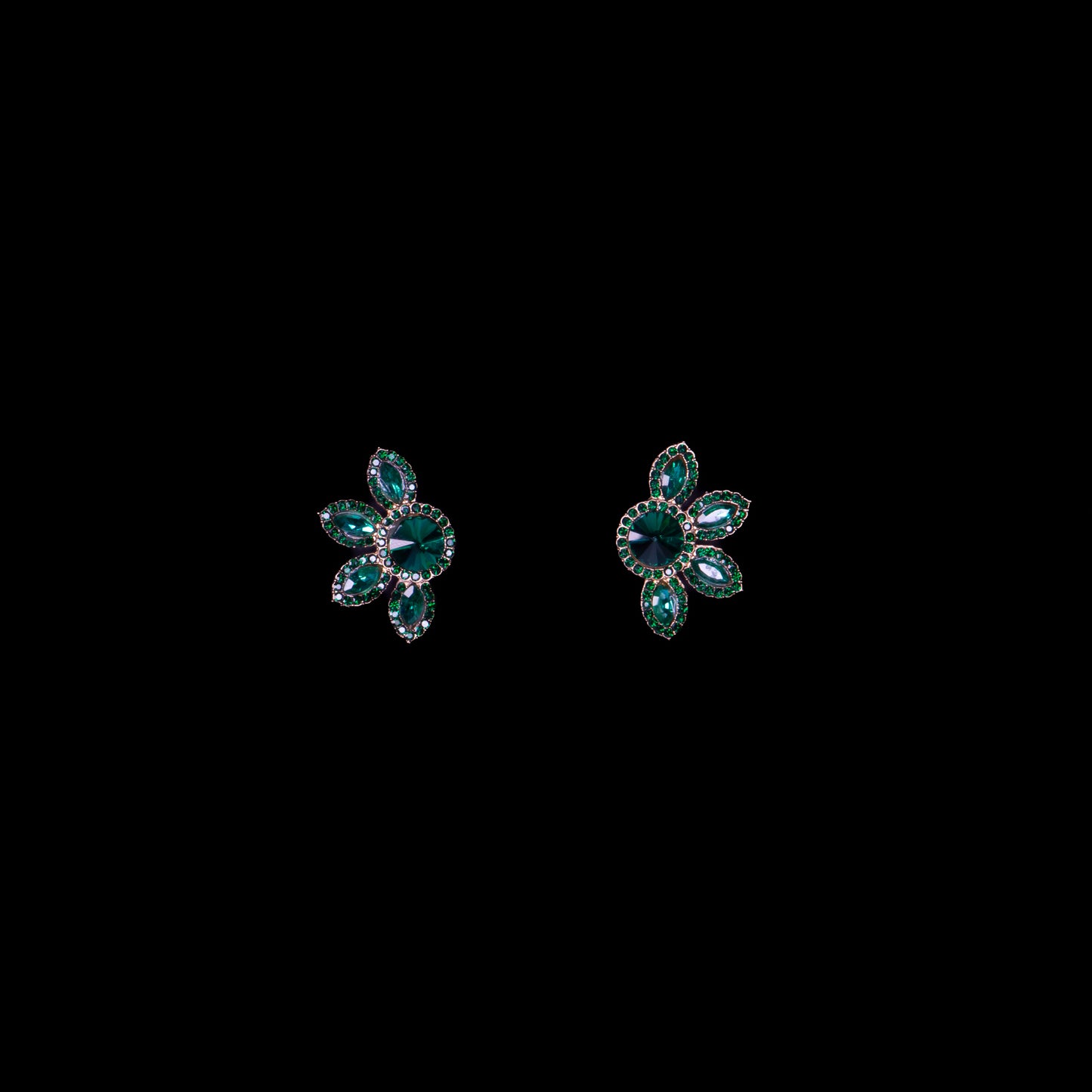 Cercei mici cu pietre romantice, Elegant Garden - Verde
