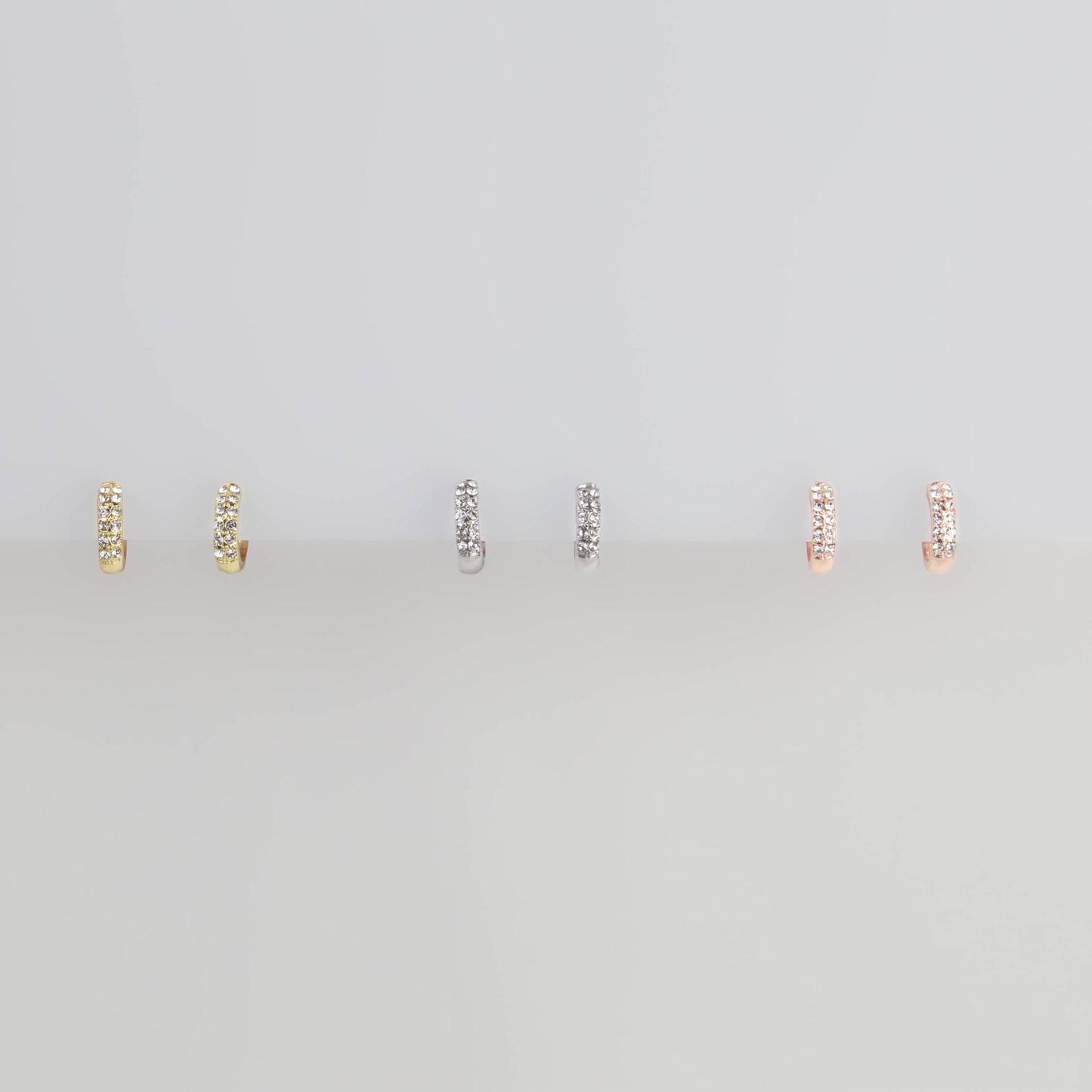 Cercei mici rotunzi cu ștrasuri, set 3 - Essential Mix