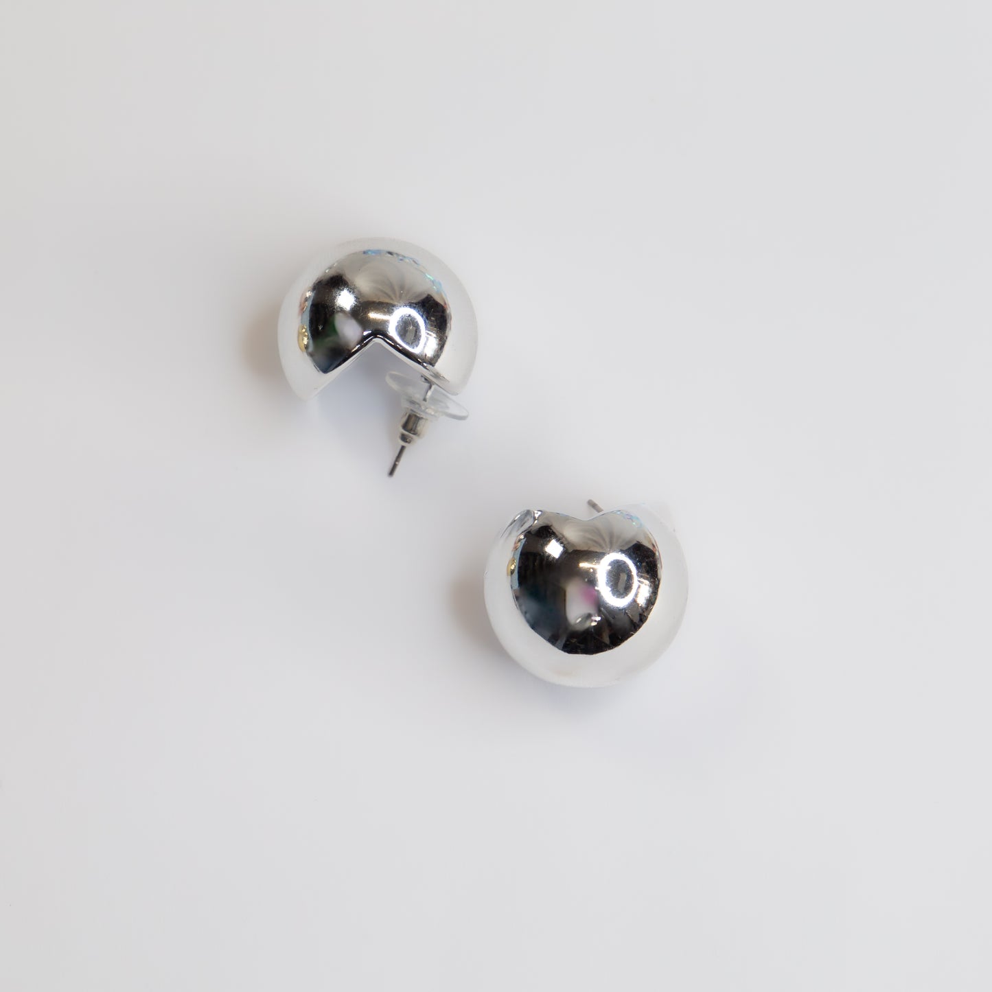 Cercei Mini Buton - Argintiu