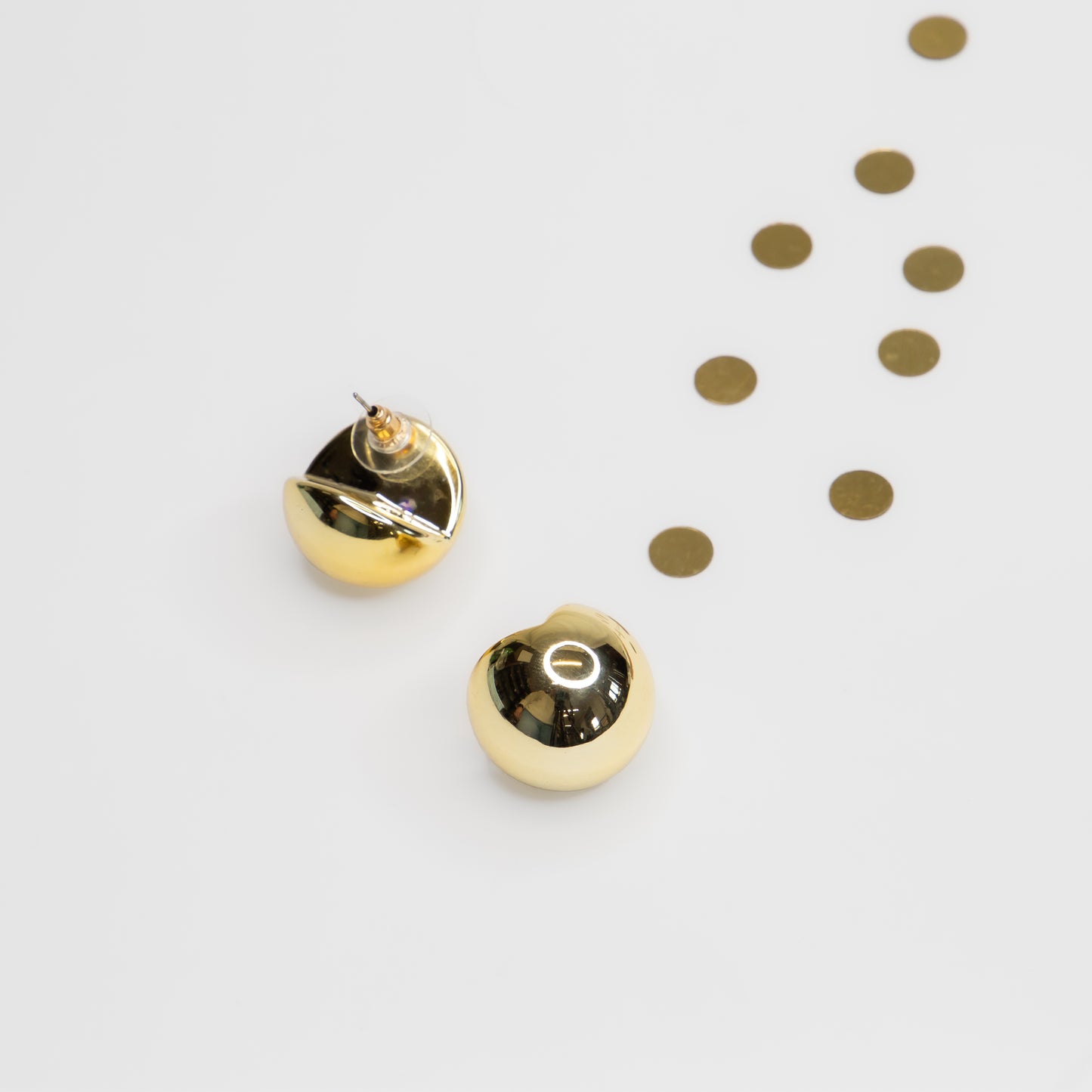 Cercei Mini Buton - Auriu