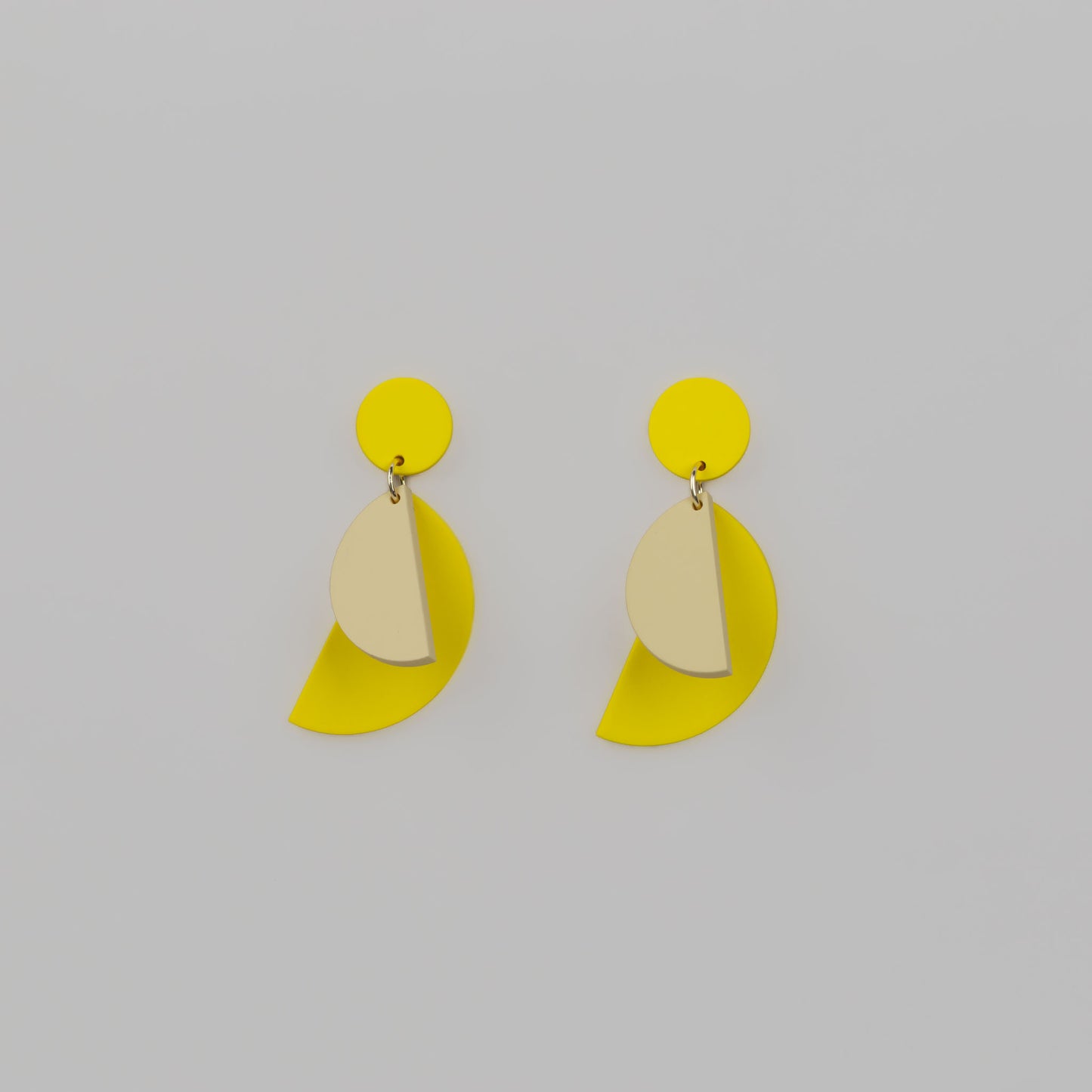 Cercei primul pătrar cu forme de semilună - Galben