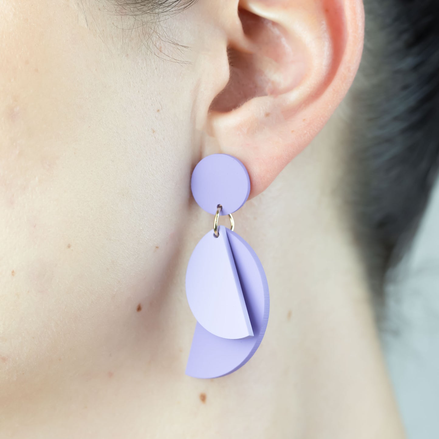 Cercei primul pătrar cu forme de semilună - Mov
