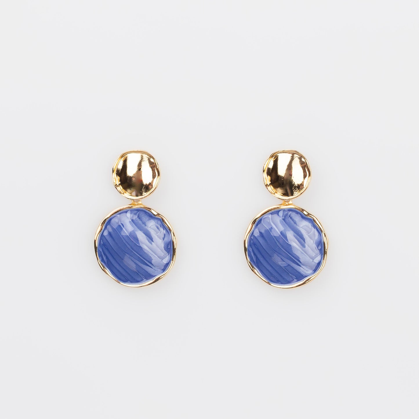 Cercei reliefați glossy cu accent - Indigo