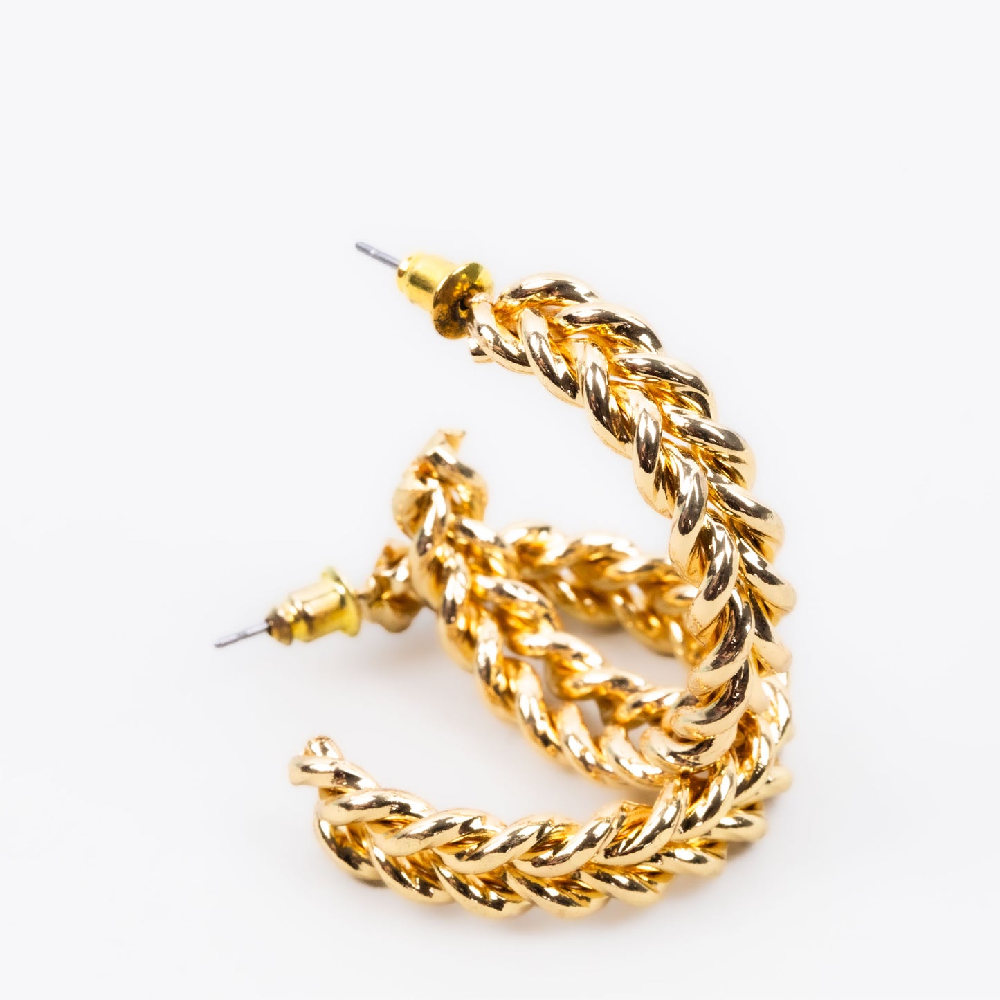 Cercei rotunzi dubli spiralați - Auriu