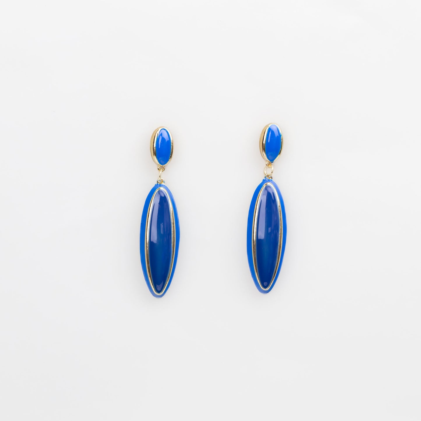 Cercei sirena oceanului cu accent auriu - Albastru