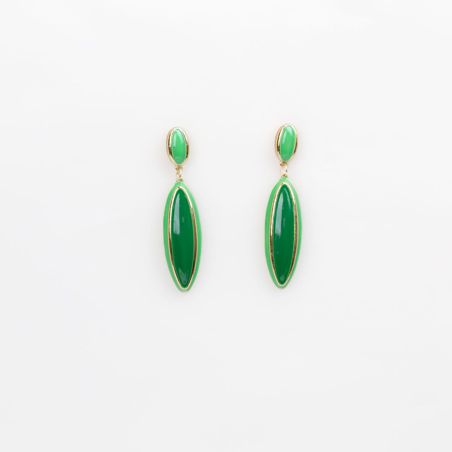 Cercei sirena oceanului cu accent auriu - Verde